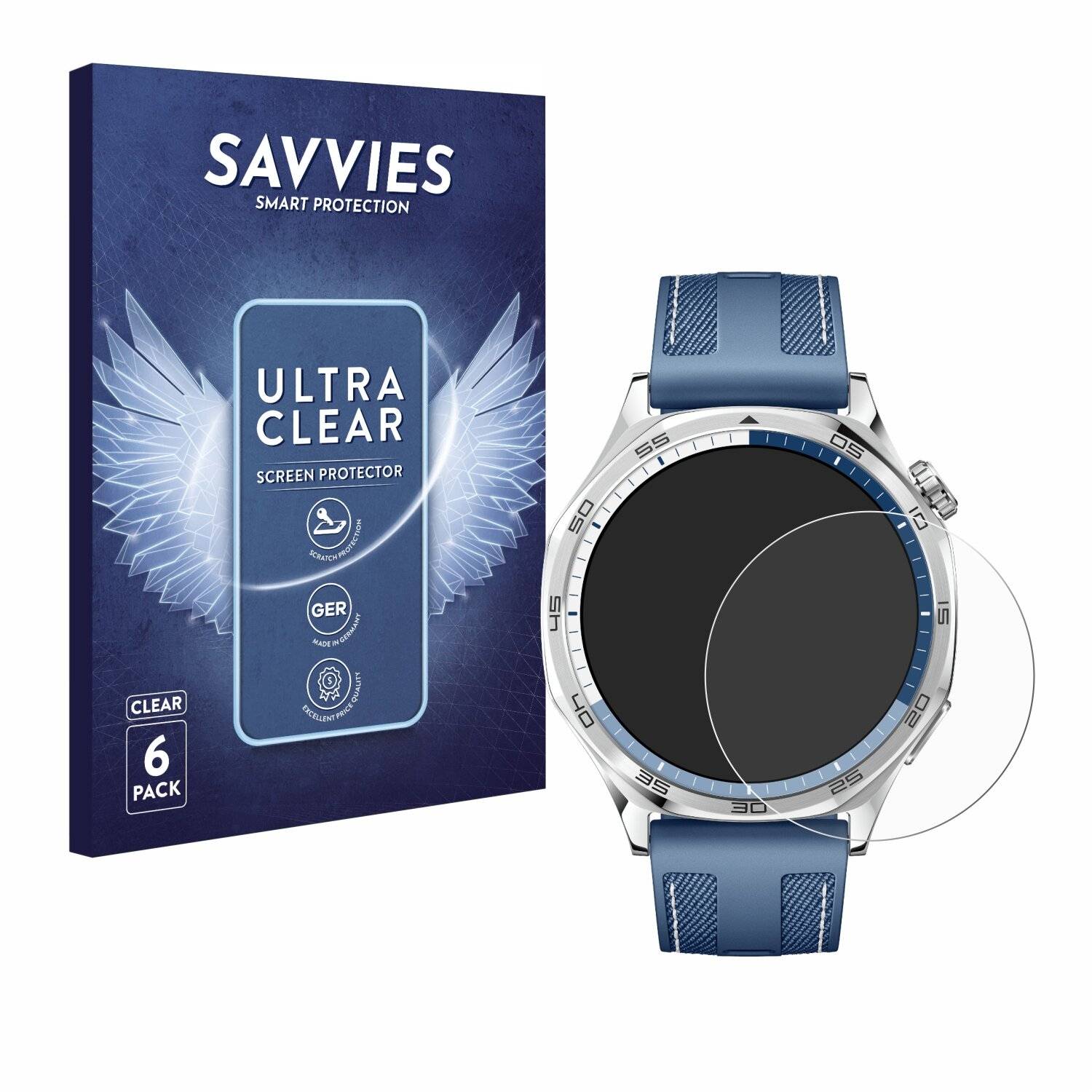 6x Savvies Displayschutz-Folie für Huawei Watch GT 5 (46