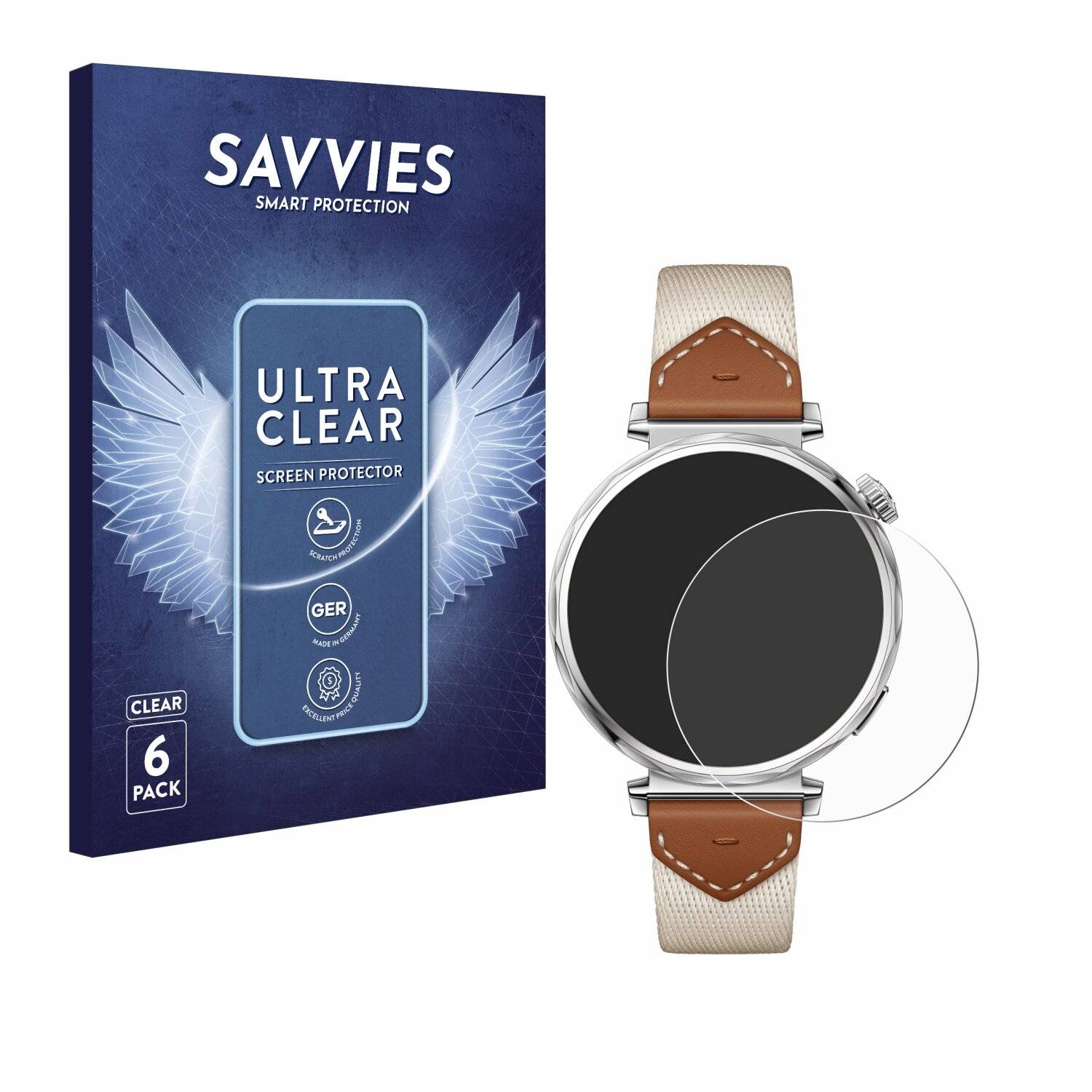 6x Savvies Displayschutz-Folie für Huawei Watch GT 5 (41