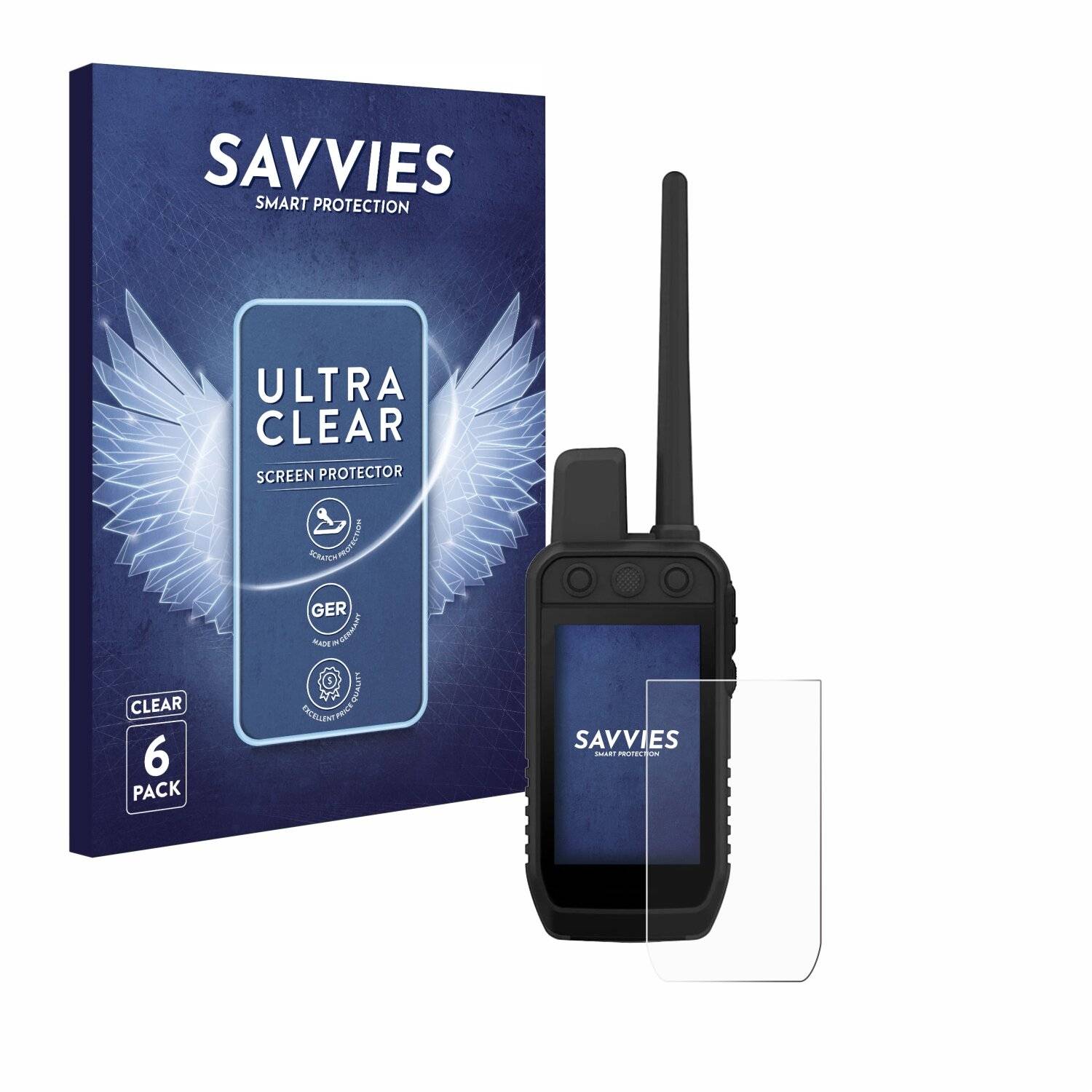 6x Savvies Displayschutz-Folie für Garmin Alpha 300