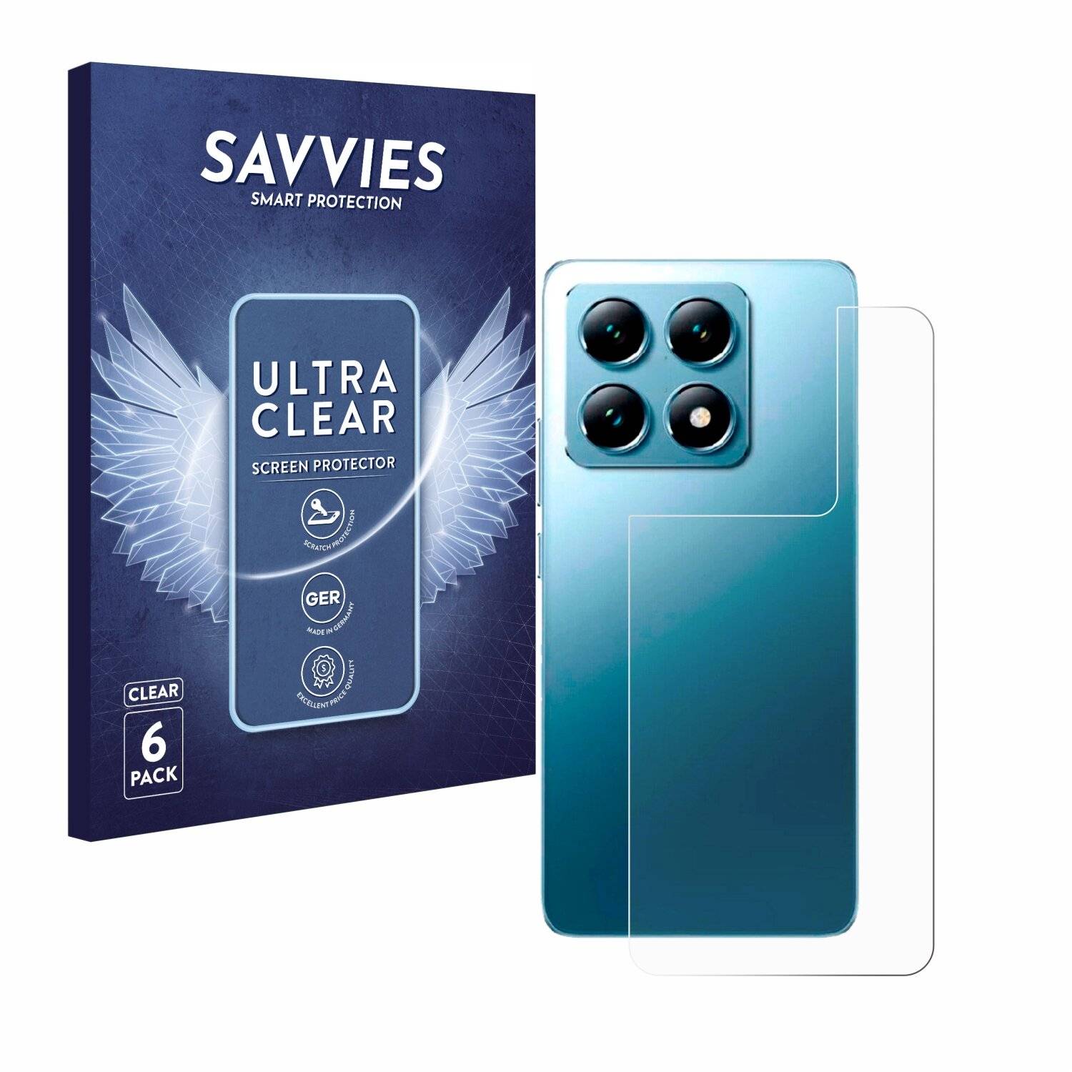 6x Savvies Displayschutz-Folie für Xiaomi 14T