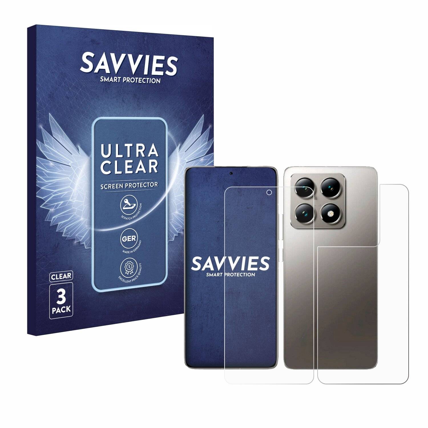 6x Savvies Displayschutz-Folie für Xiaomi 14T