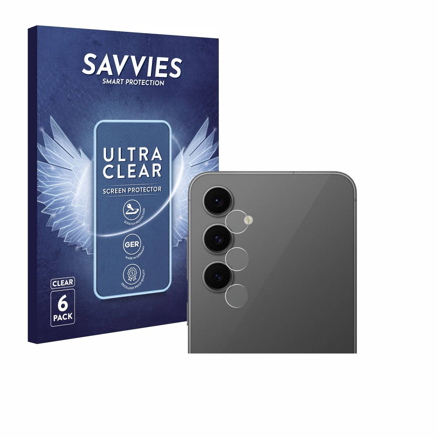 6x Savvies Displayschutz-Folie für Samsung Galaxy S24 FE (NUR