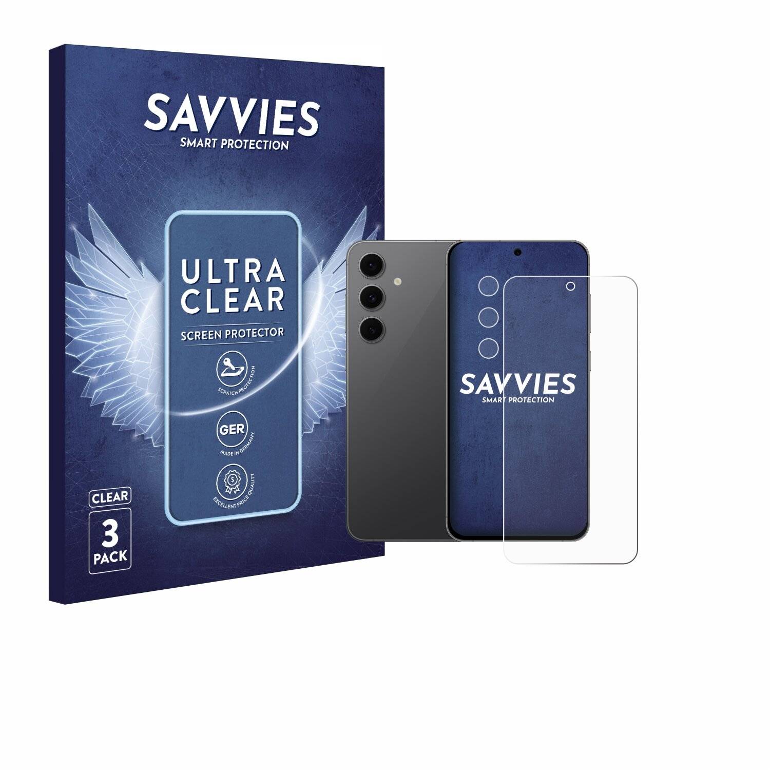 6x Savvies Displayschutz-Folie für Samsung Galaxy S24 FE