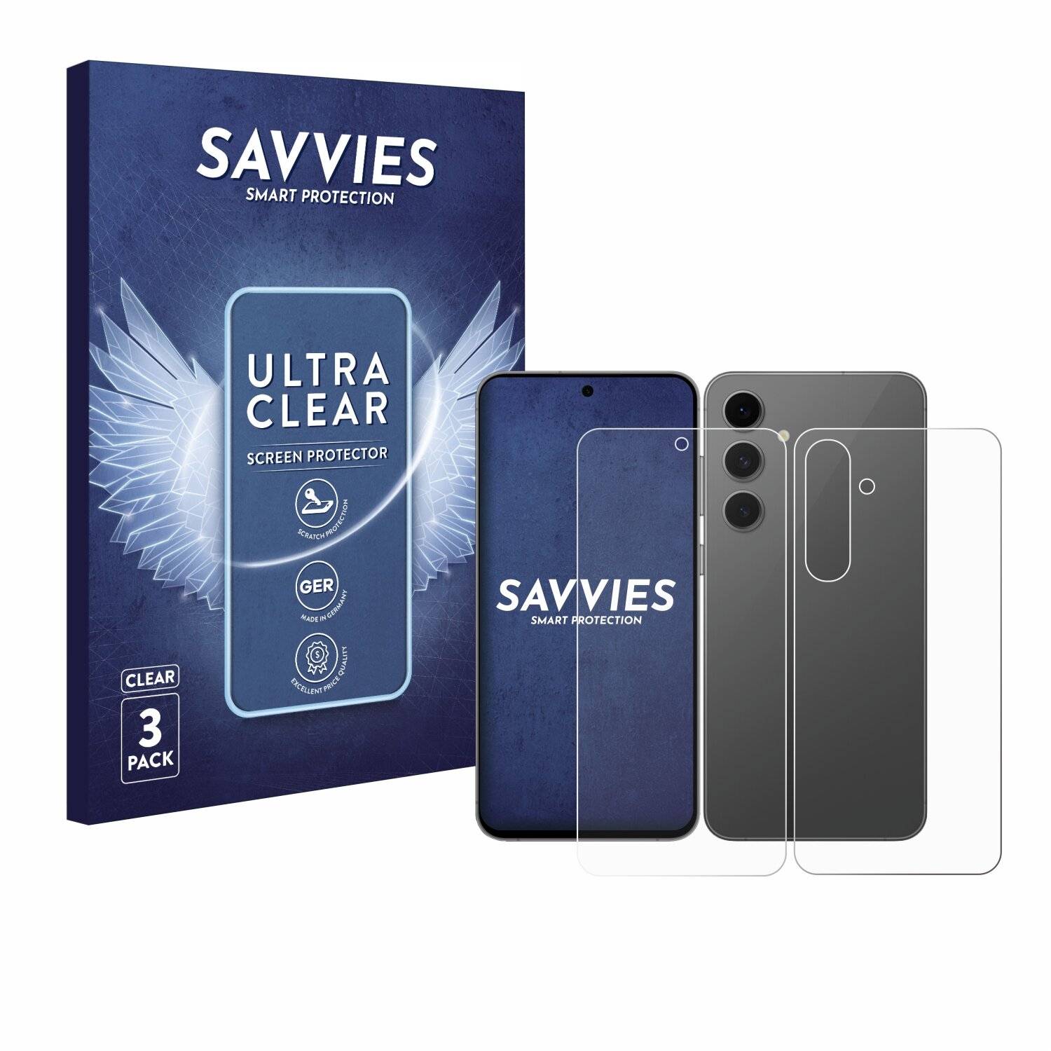 6x Savvies Displayschutz-Folie für Samsung Galaxy S24 FE