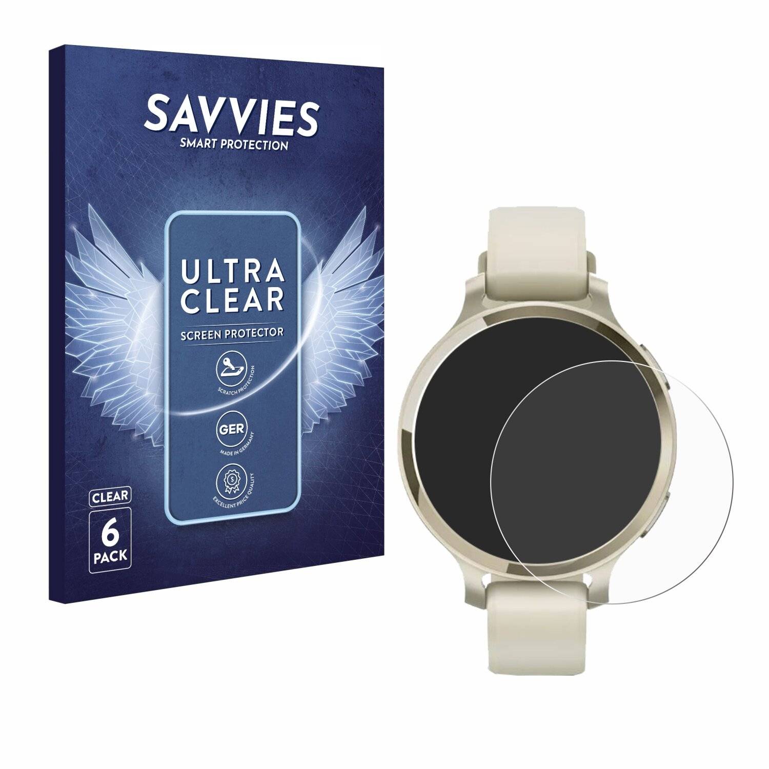 6x Savvies Displayschutz-Folie für Garmin Lily 2