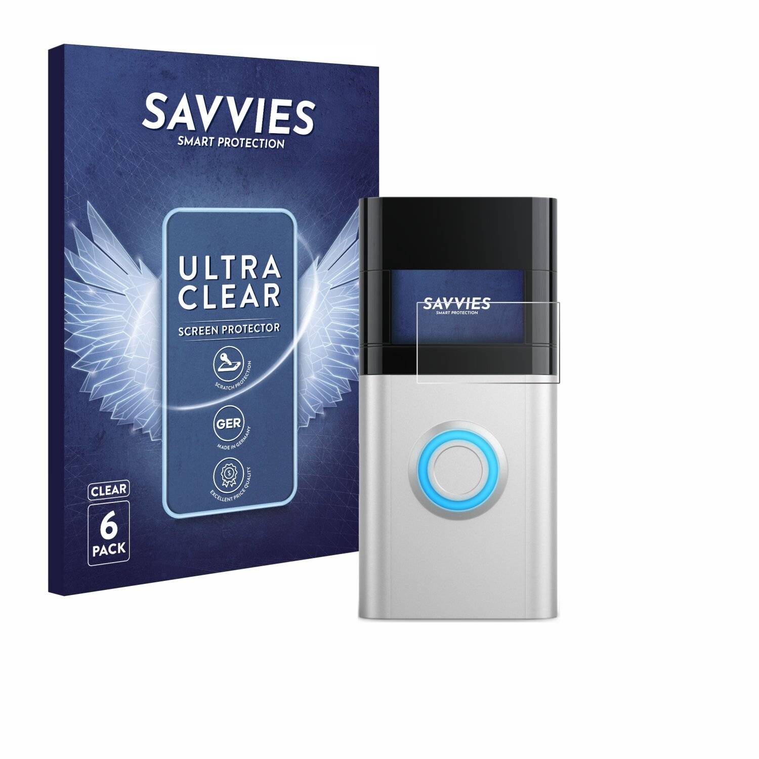 6x Savvies Displayschutz-Folie für Ring Video Doorbell 3