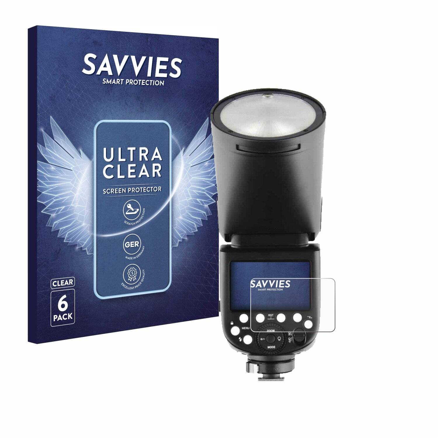 6x Savvies Displayschutz-Folie für Godox TT685