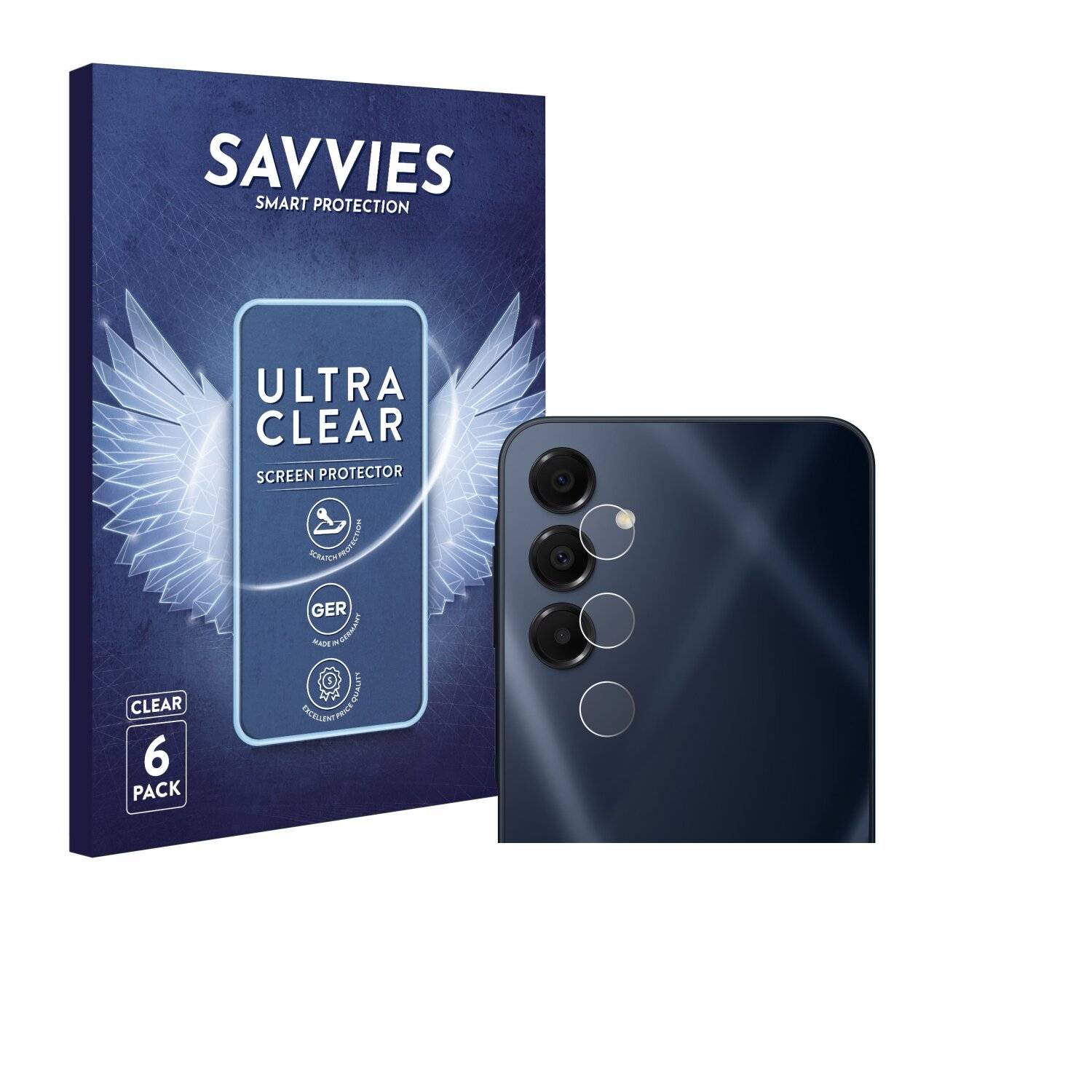 6x Savvies Displayschutz-Folie für Samsung Galaxy A16 5G (NUR