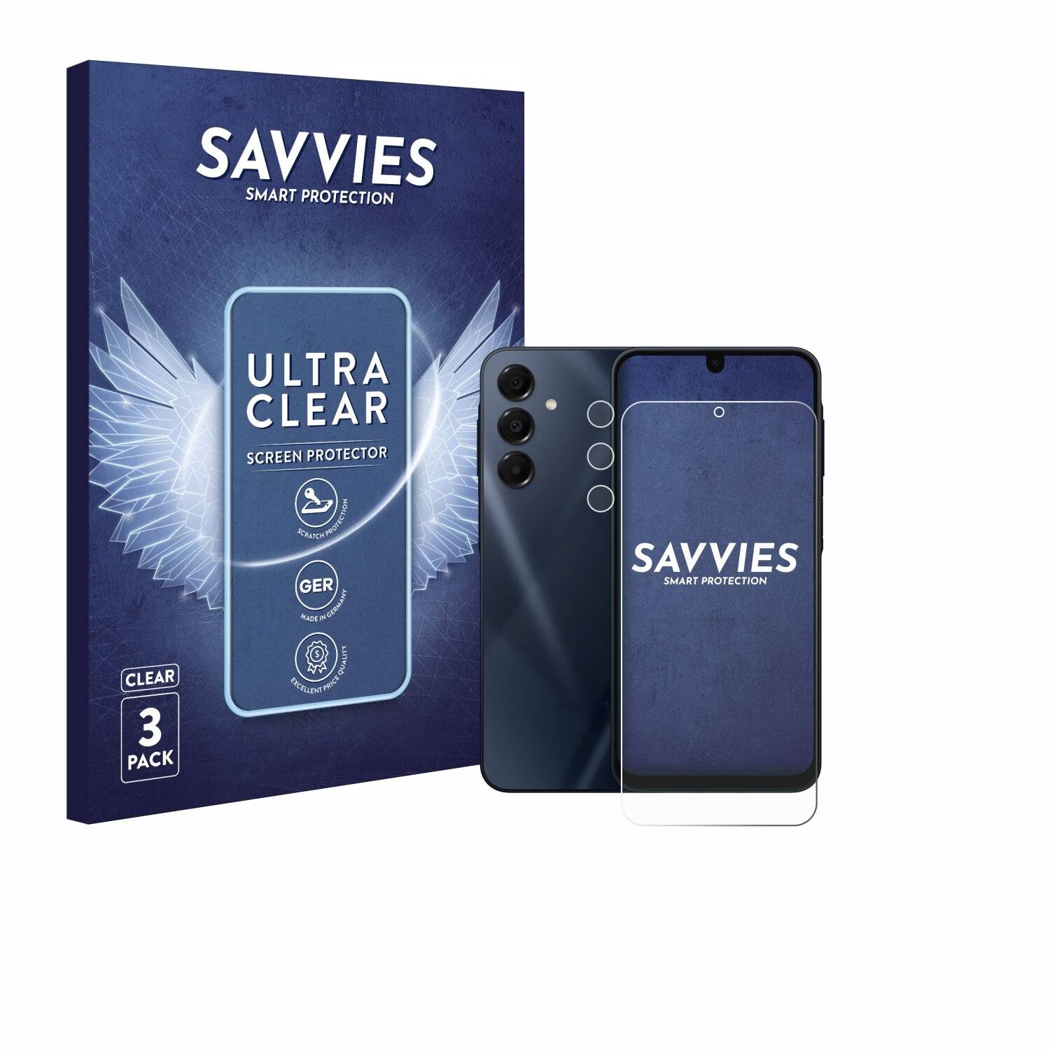 6x Savvies Displayschutz-Folie für Samsung Galaxy A16 5G