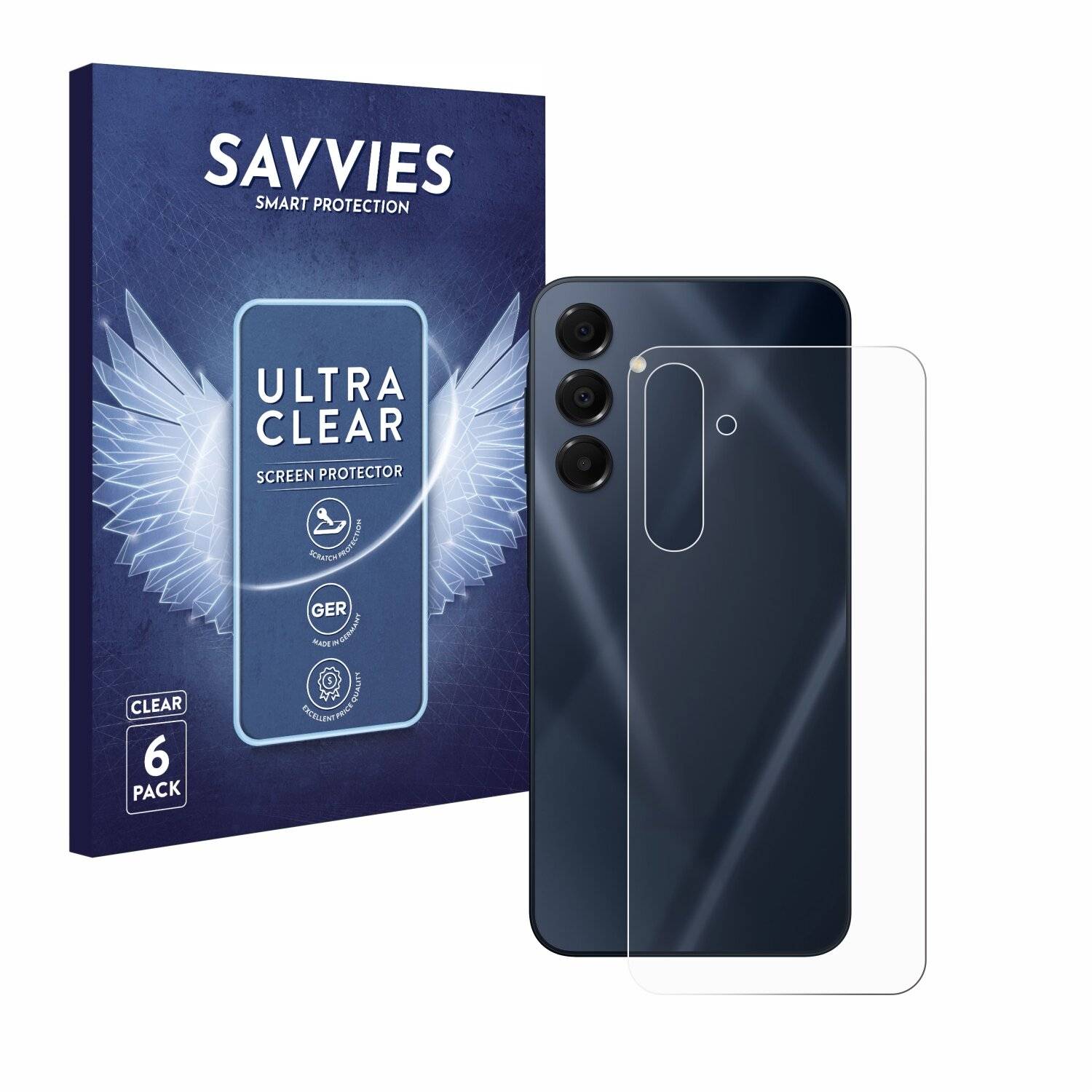 6x Savvies Displayschutz-Folie für Samsung Galaxy A16 5G