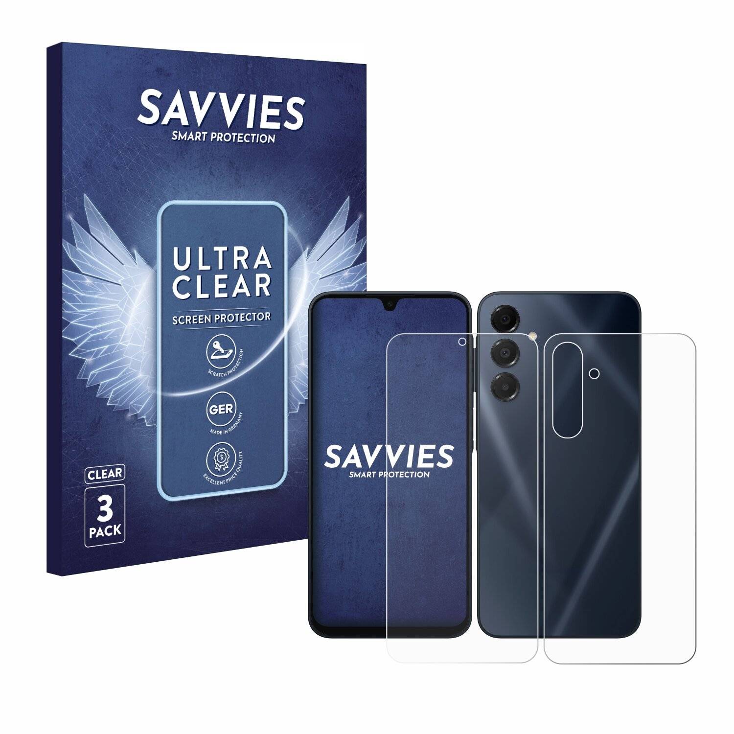 6x Savvies Displayschutz-Folie für Samsung Galaxy A16 5G