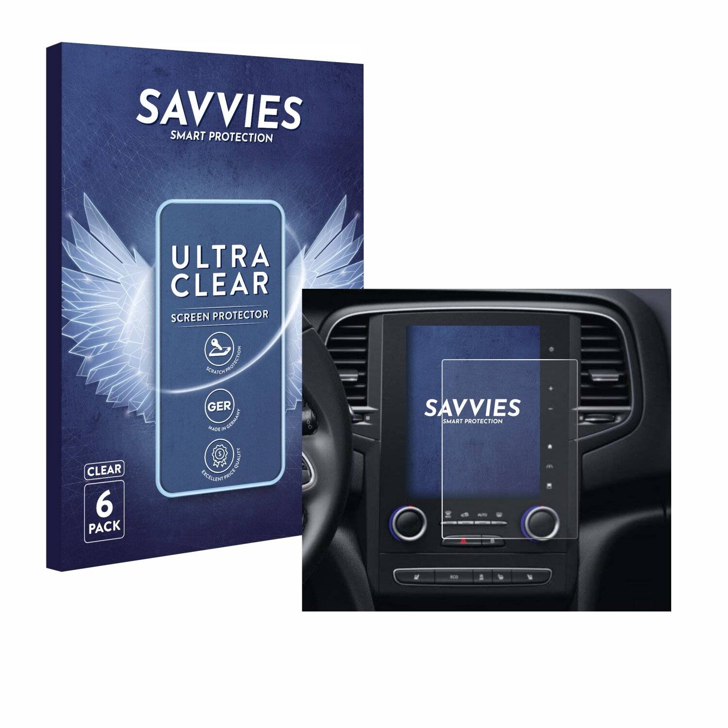 6x Savvies Displayschutz-Folie für Renault Scenic IV RLINK-2