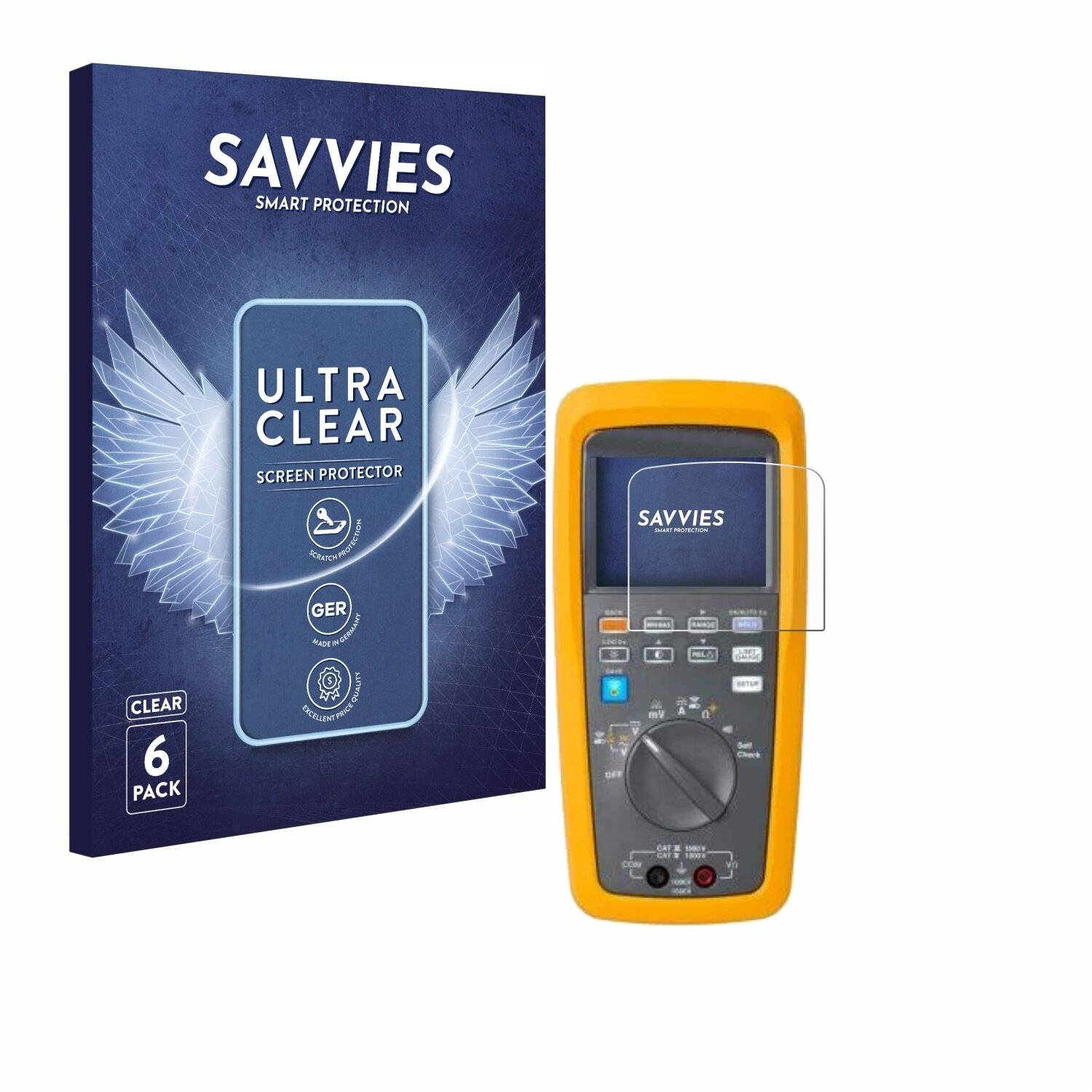 6x Savvies Displayschutz-Folie für Fluke Solar-Multimeter 283