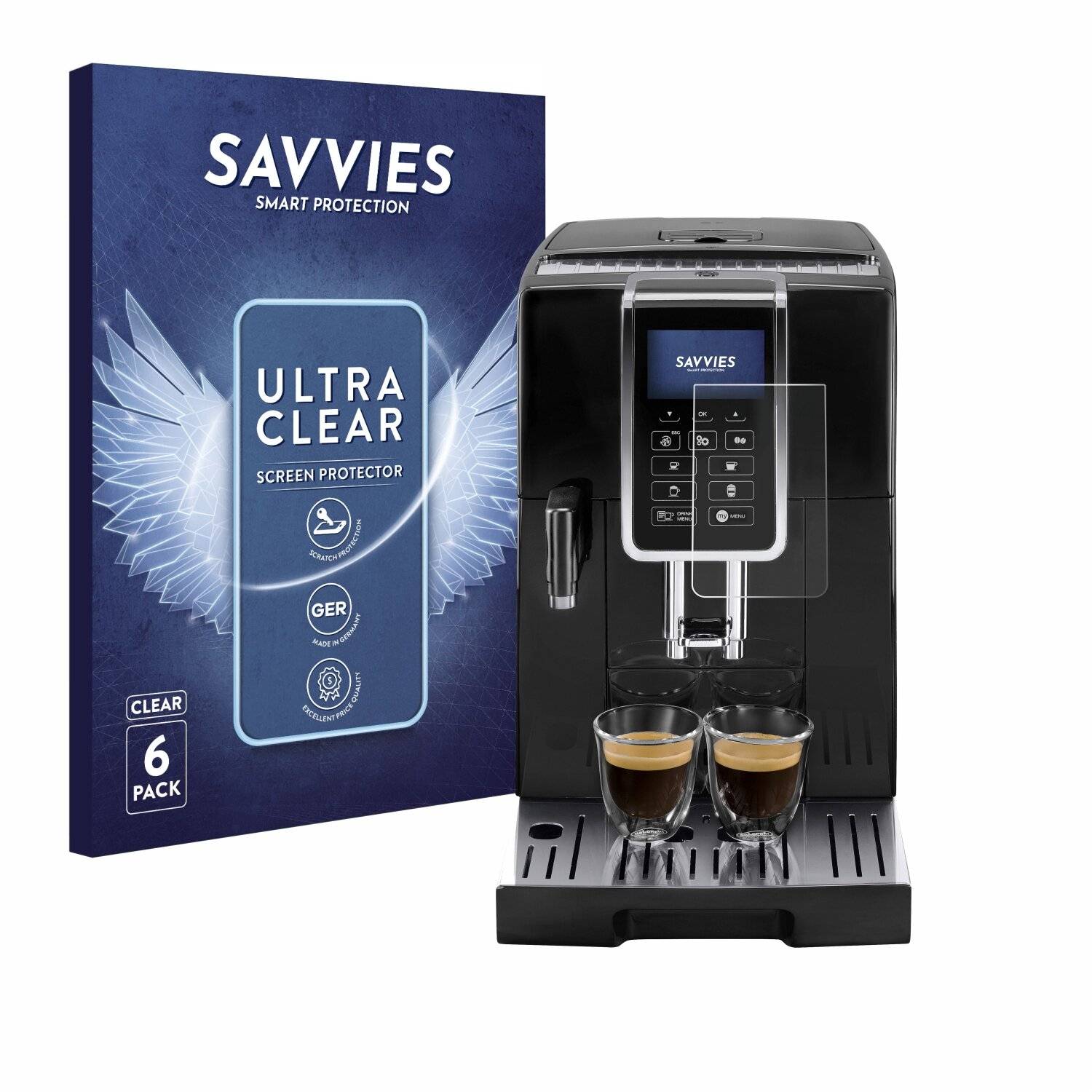 6x Savvies Displayschutz-Folie für DeLonghi Dinamica