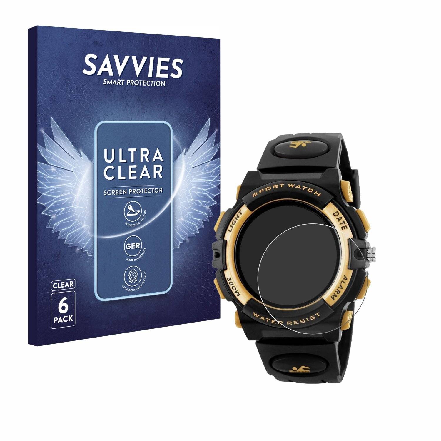 6x Savvies Displayschutz-Folie für aswan watch