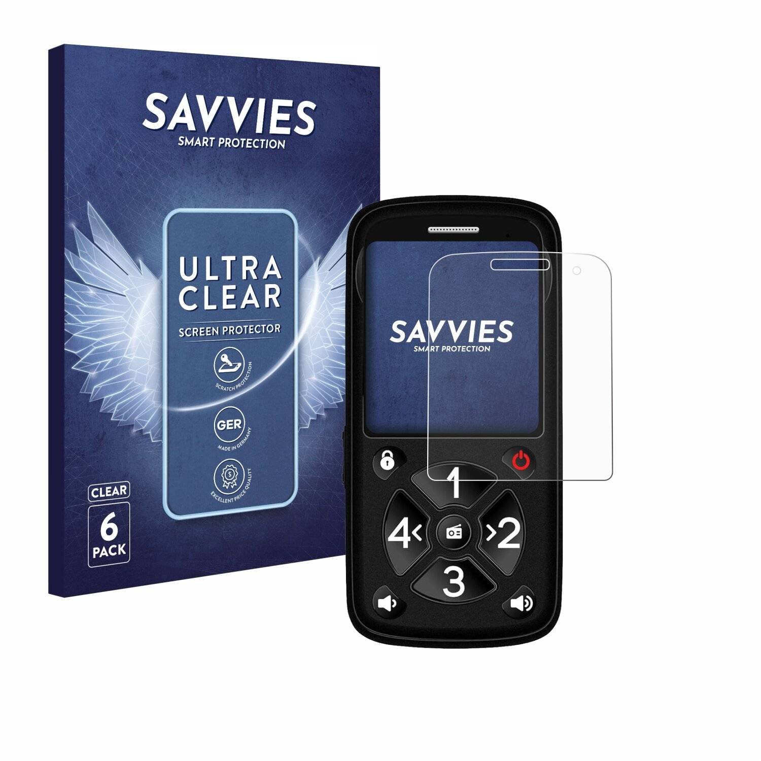 6x Savvies Displayschutz-Folie für Simvalley