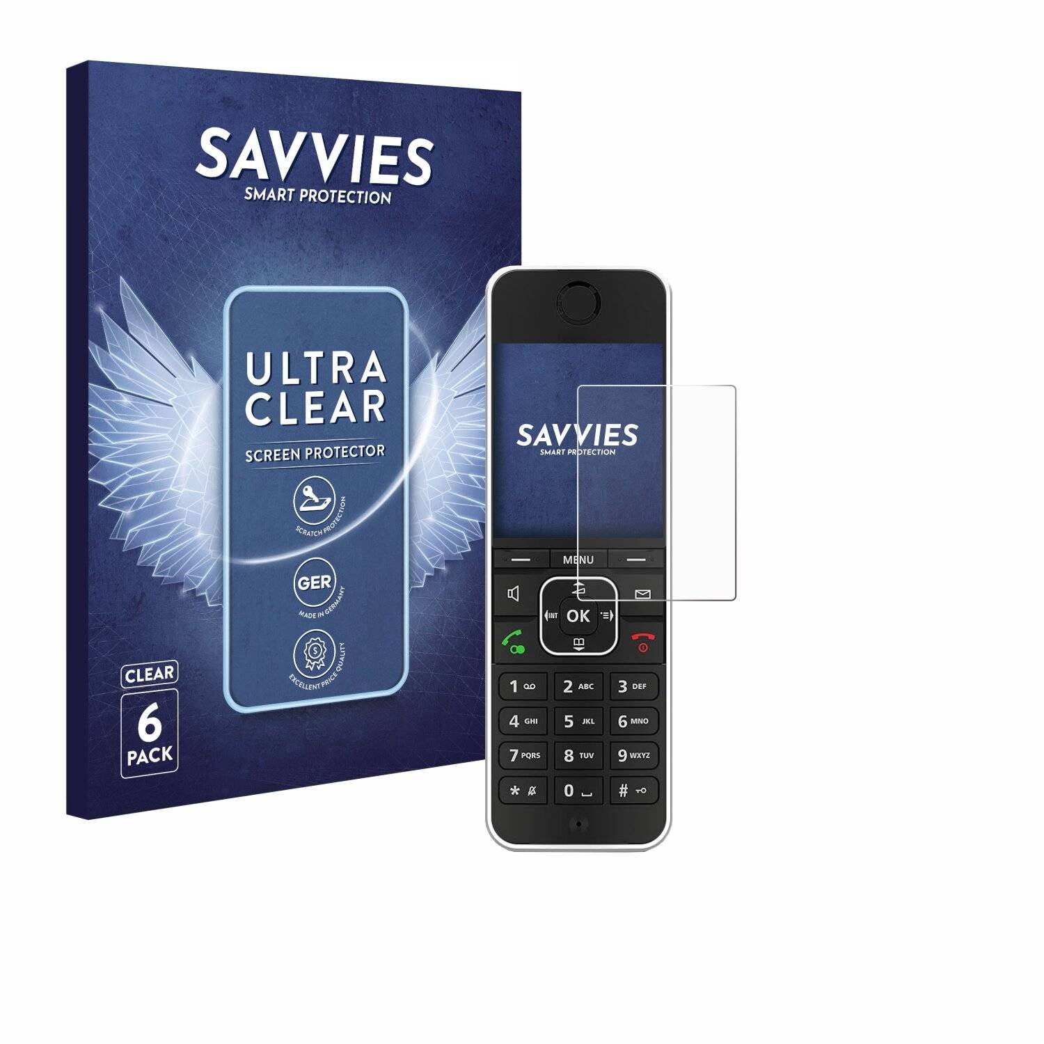 6x Savvies Displayschutz-Folie für AVM Fritz!Fon C6