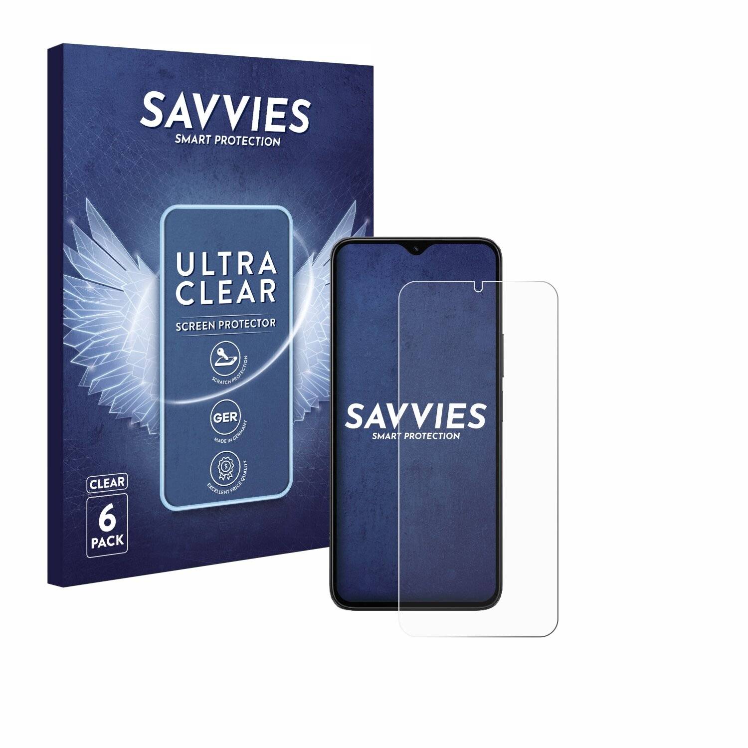 6x Savvies Displayschutz-Folie für Honor