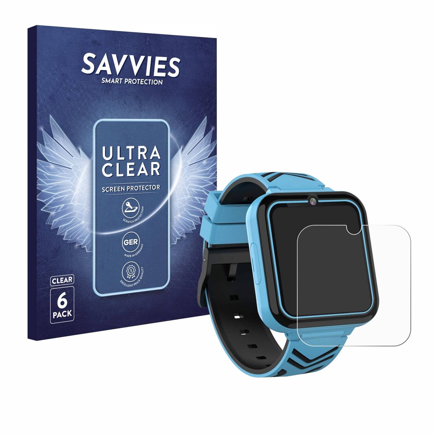 6x Savvies Displayschutz-Folie für Moweallarge Kids Smartwatch