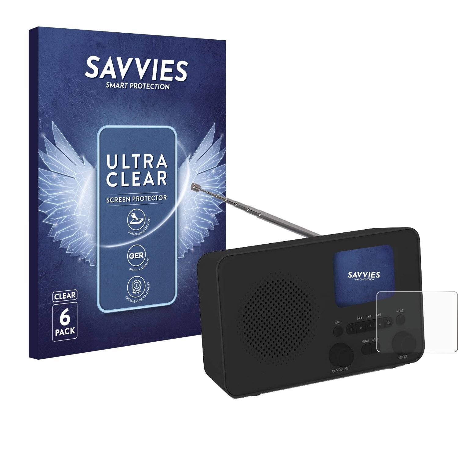 6x Savvies Displayschutz-Folie für TechniSat 6