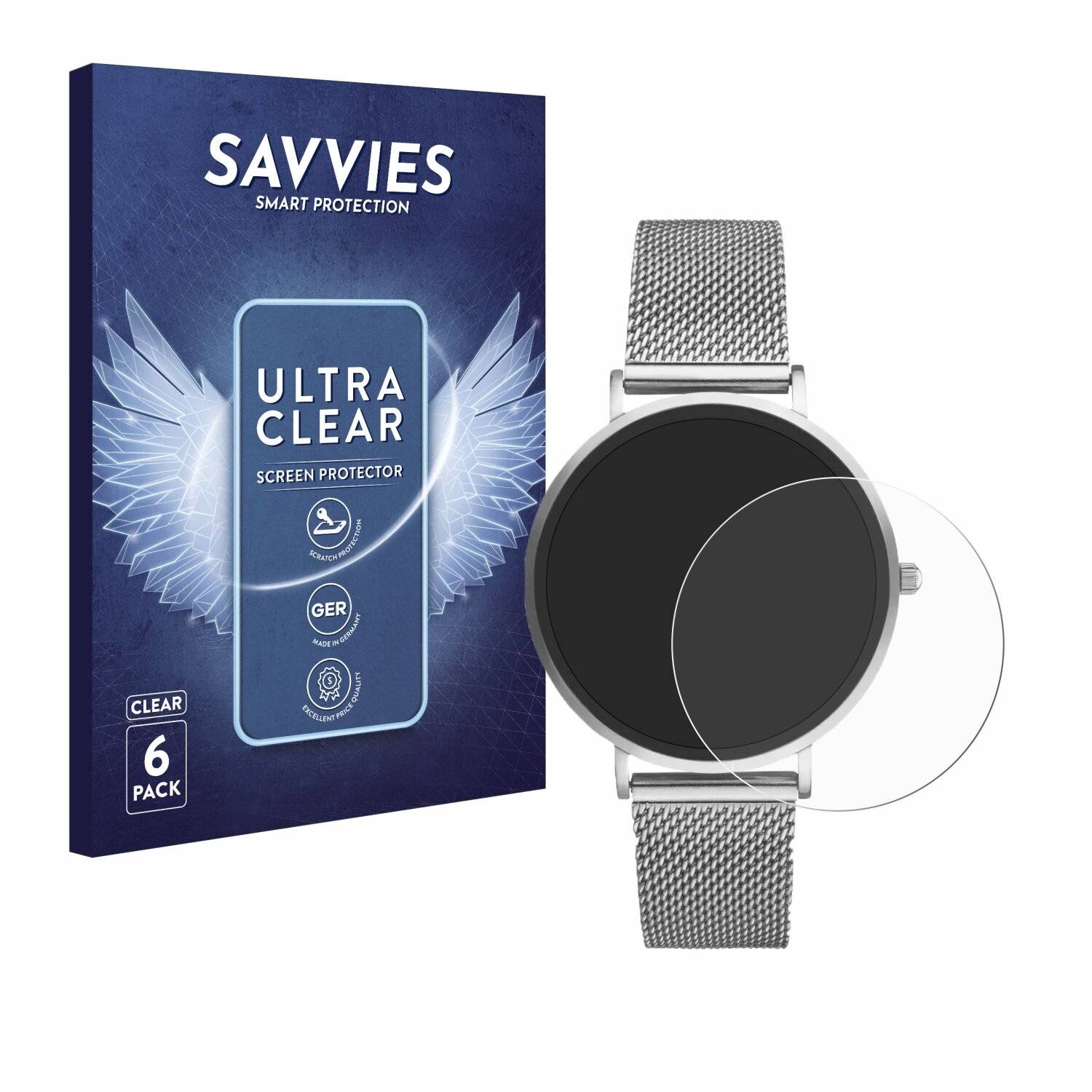 6x Savvies Displayschutz-Folie für Xcoast X-Watch Siona 2