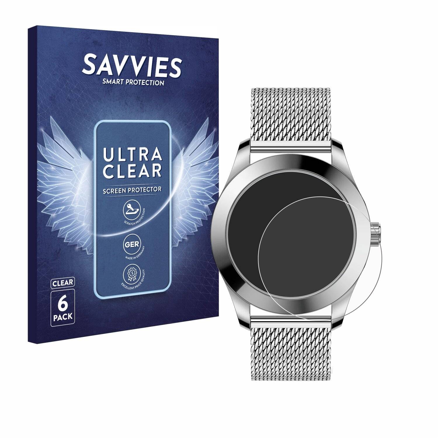 6x Savvies Displayschutz-Folie für Ice-Watch Ice Steel Solar
