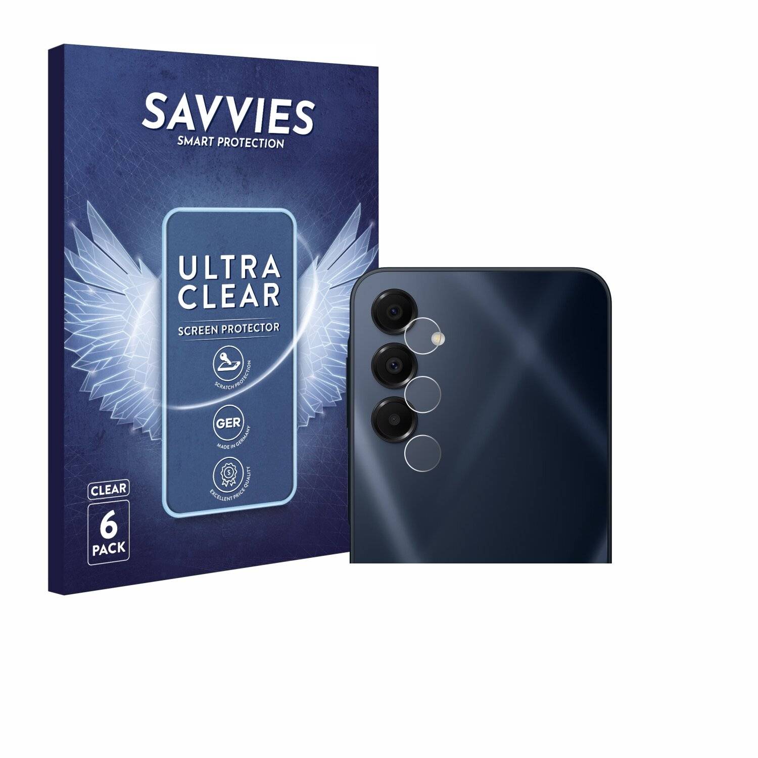 6x Savvies Displayschutz-Folie für Samsung Galaxy A16 4G (NUR