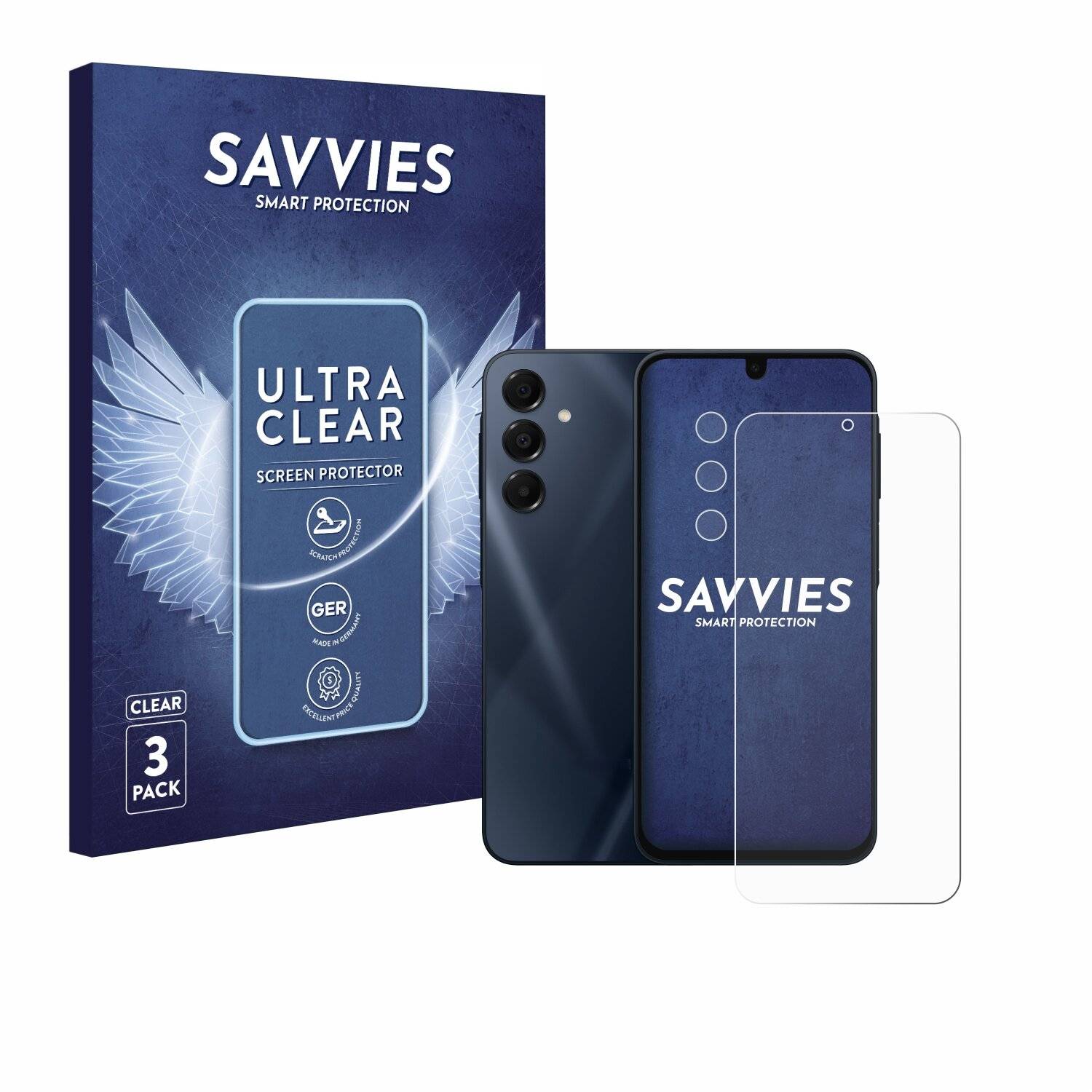 6x Savvies Displayschutz-Folie für Samsung Galaxy A16 4G