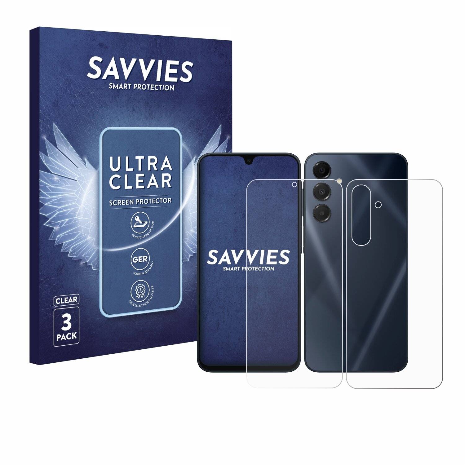 6x Savvies Displayschutz-Folie für Samsung Galaxy A16 4G