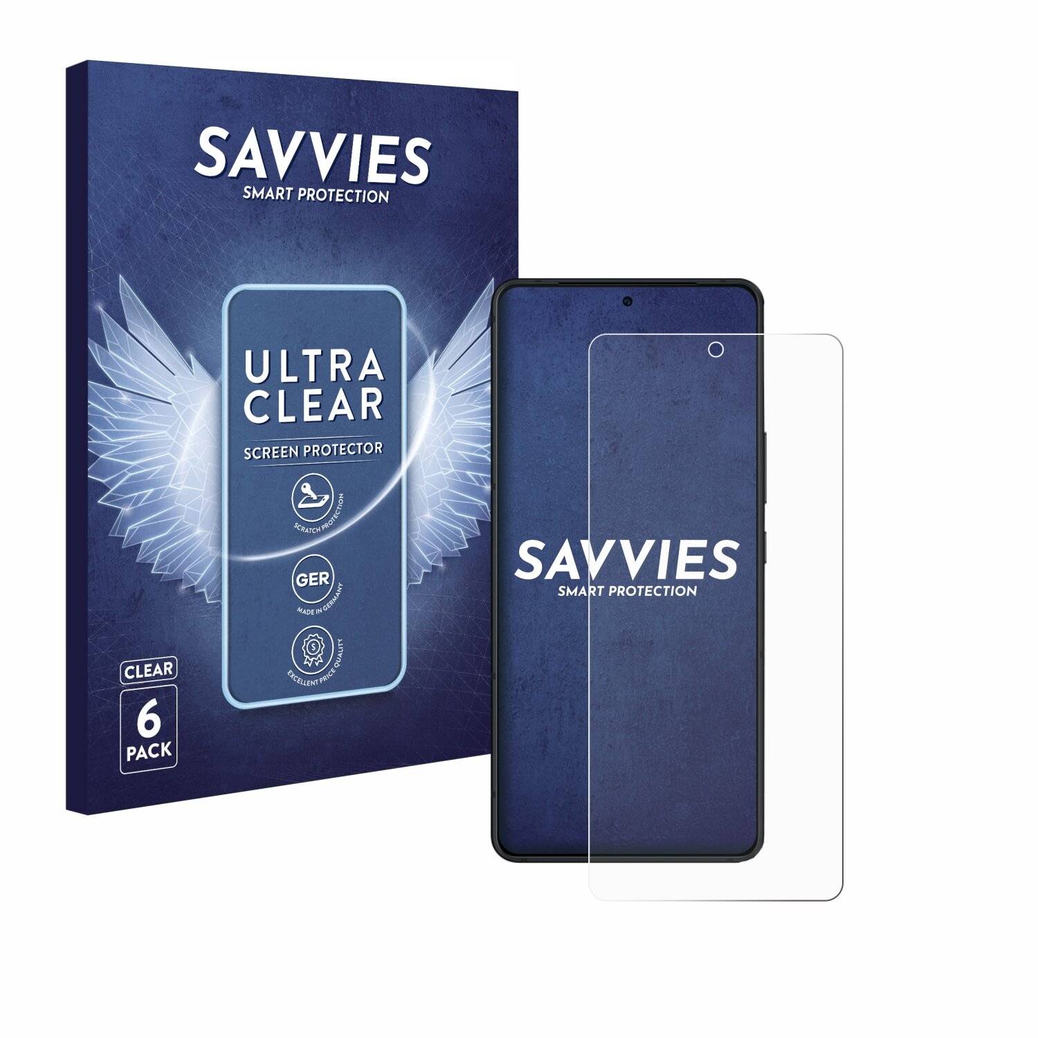 6x Savvies Displayschutz-Folie für ASUS ROG Phone 8 Pro