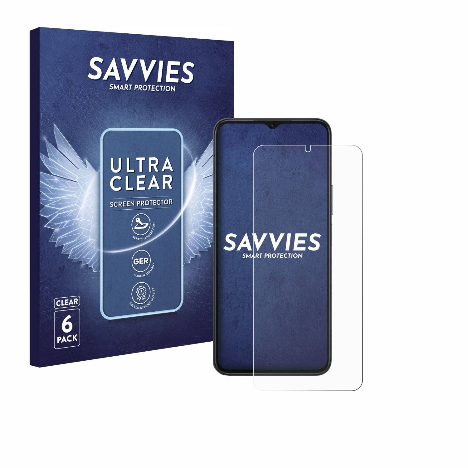 6x Savvies Displayschutz-Folie für Honor Play