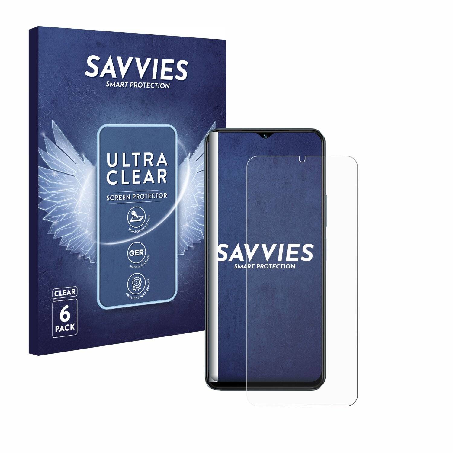 6x Savvies Displayschutz-Folie für Vivo Y18