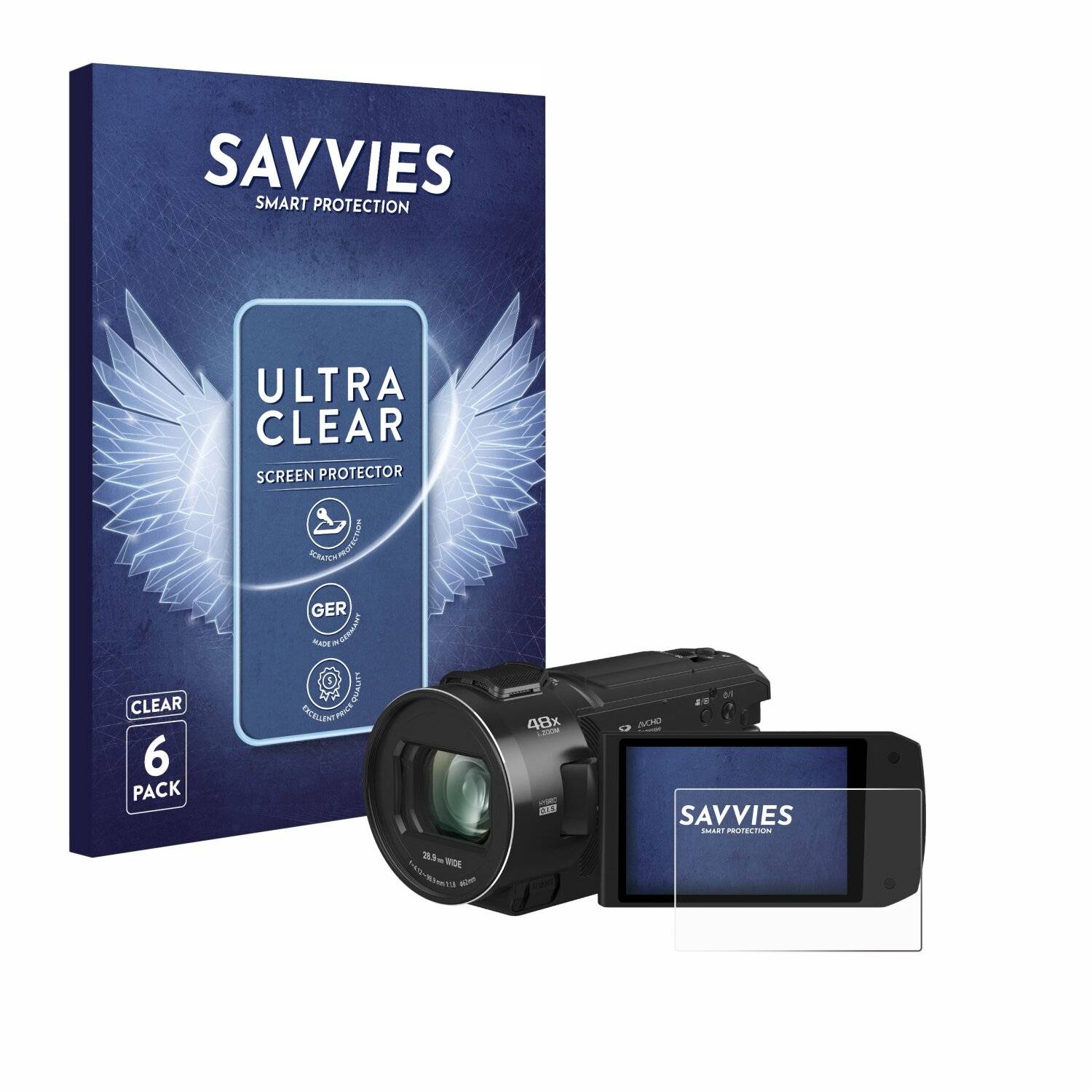 6x Savvies Displayschutz-Folie für Panasonic