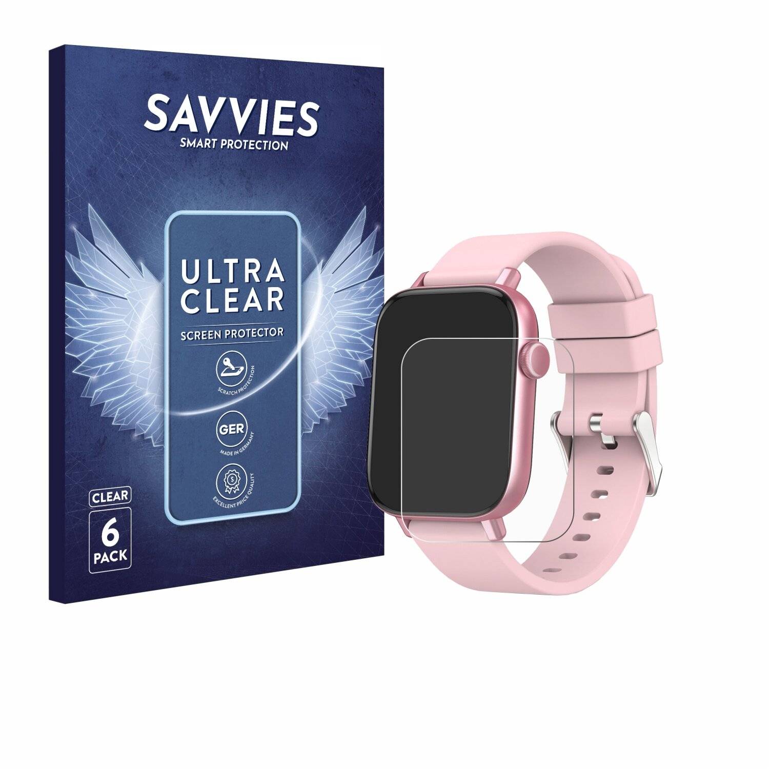 6x Savvies Displayschutz-Folie für Ombar Smartwatch