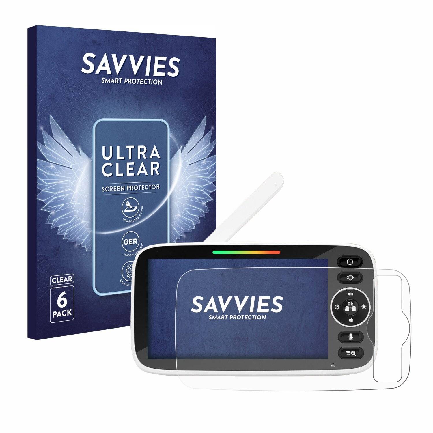 6x Savvies Displayschutz-Folie für Yuede Babyphone Monitor