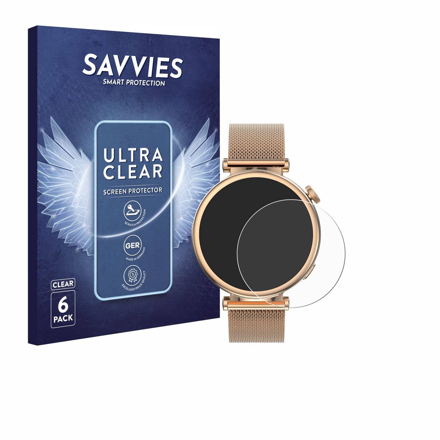 6x Savvies Displayschutz-Folie für Kiano Watch