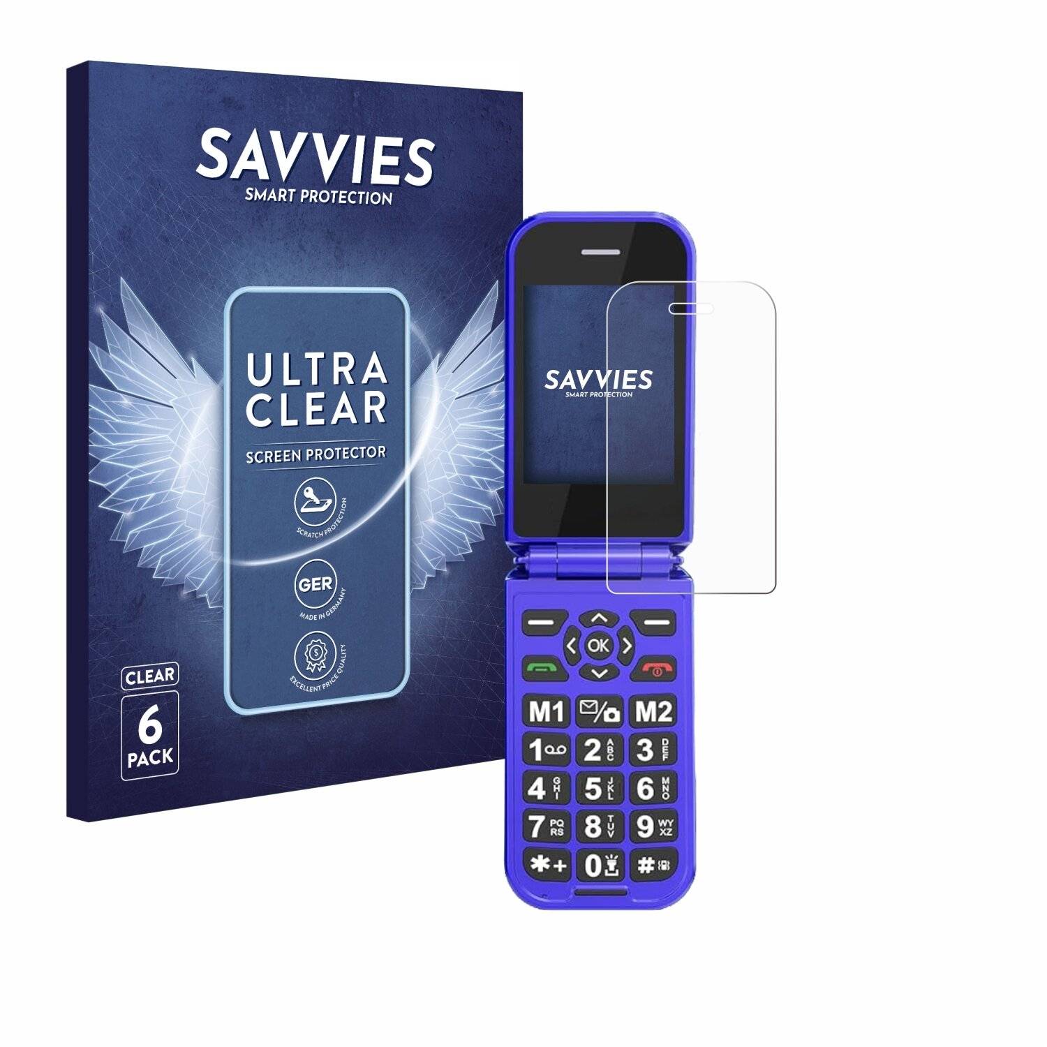 6x Savvies Displayschutz-Folie für Sweetlink F4