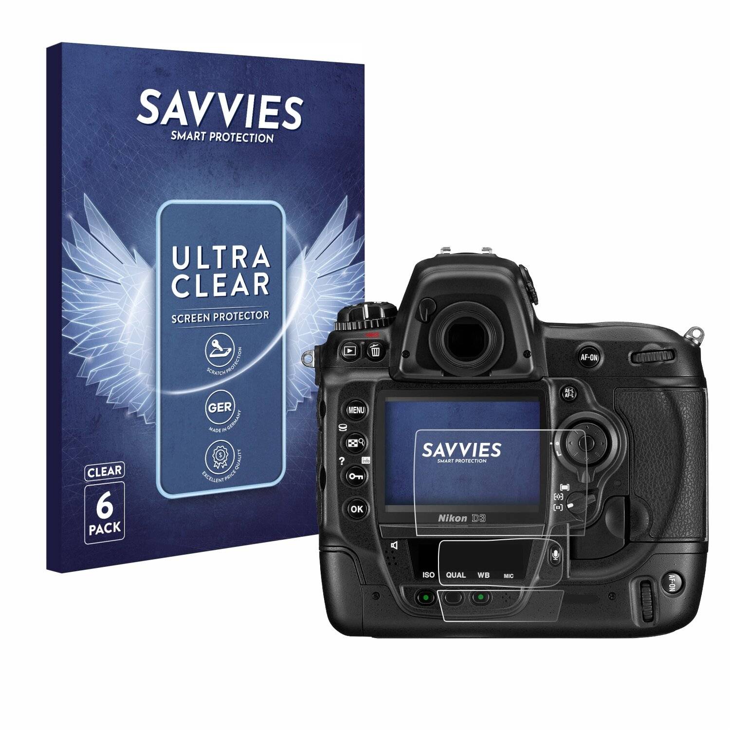 18x Savvies Displayschutz-Folie für Nikon