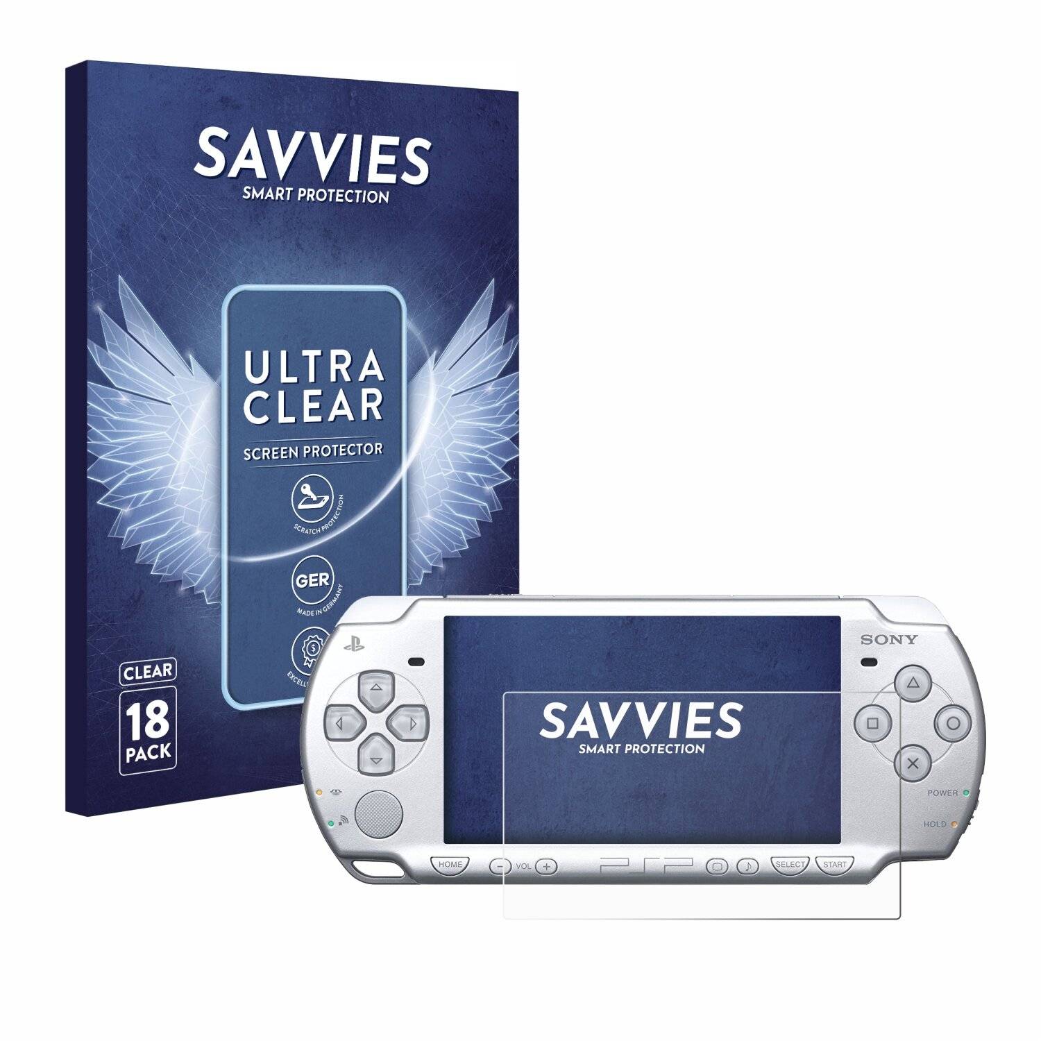 18x Savvies Displayschutz-Folie für Sony PSP