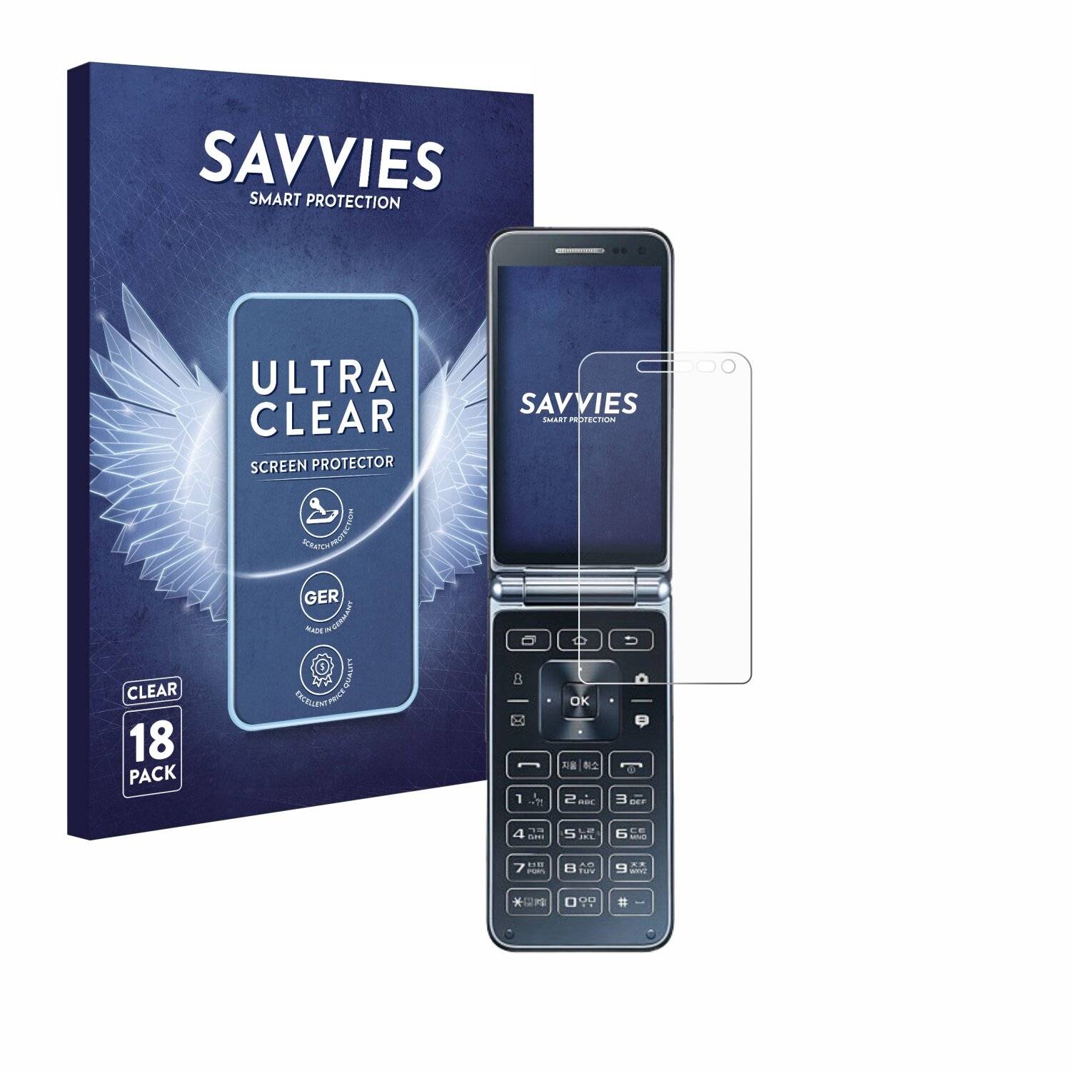 18x Savvies Displayschutz-Folie für Samsung Galaxy Folder
