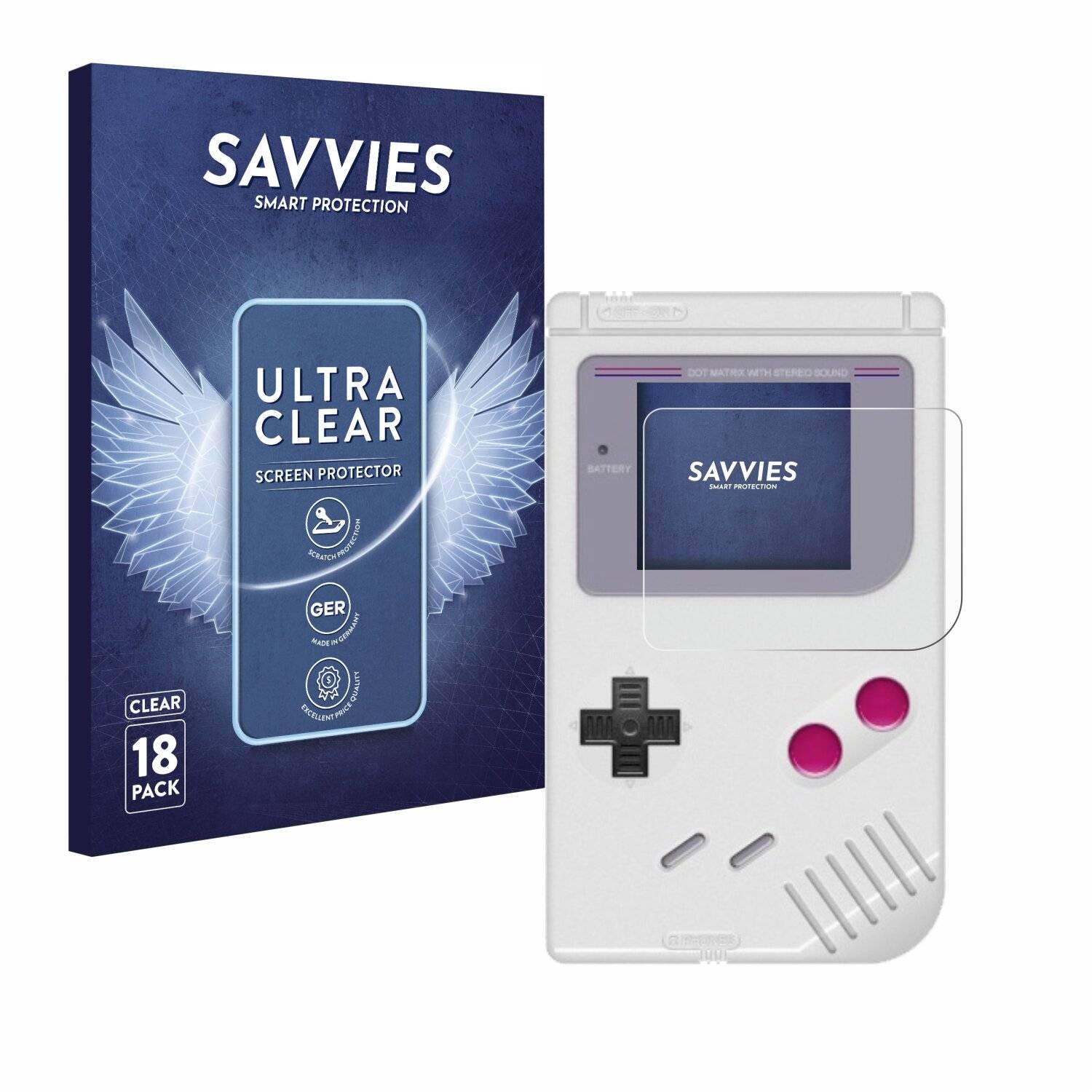 18x Savvies Displayschutz-Folie für Nintendo Gameboy