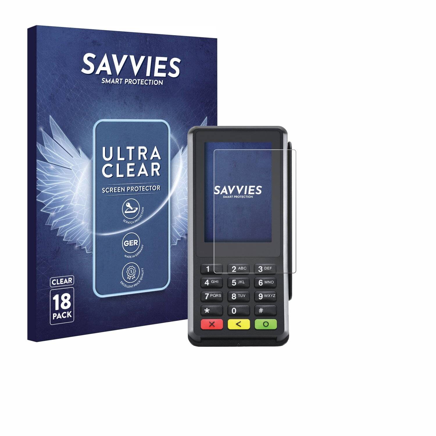 18x Savvies Displayschutz-Folie für Verifone