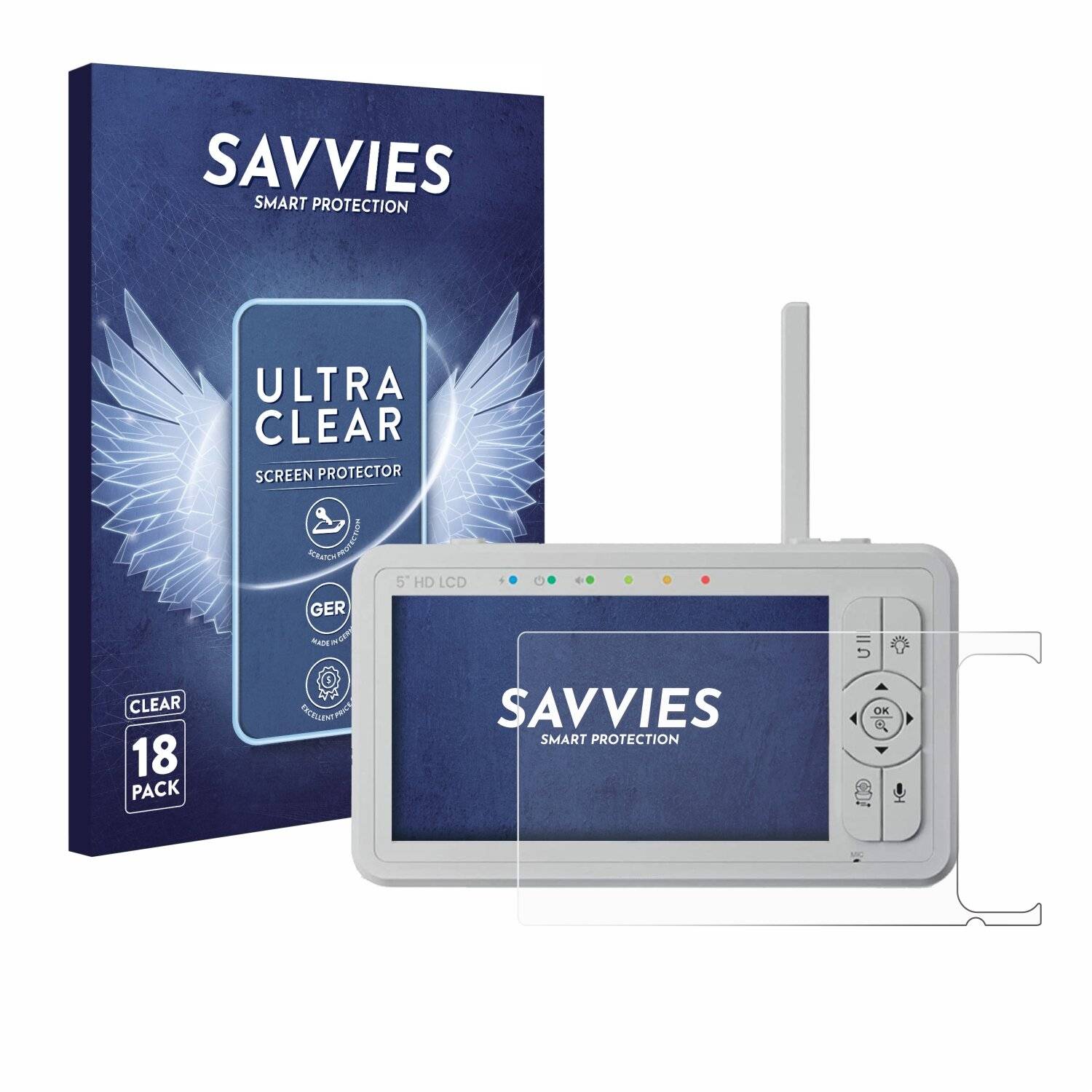 18x Savvies Displayschutz-Folie für Babysense HD S2