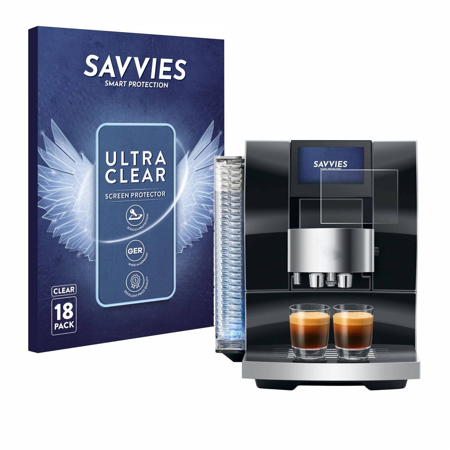 18x Savvies Displayschutz-Folie für Jura