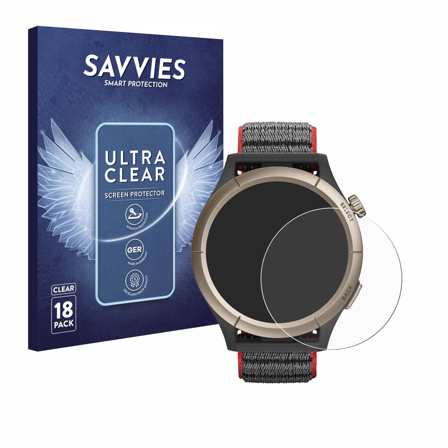 18x Savvies Displayschutz-Folie für Huami Amazfit Cheetah