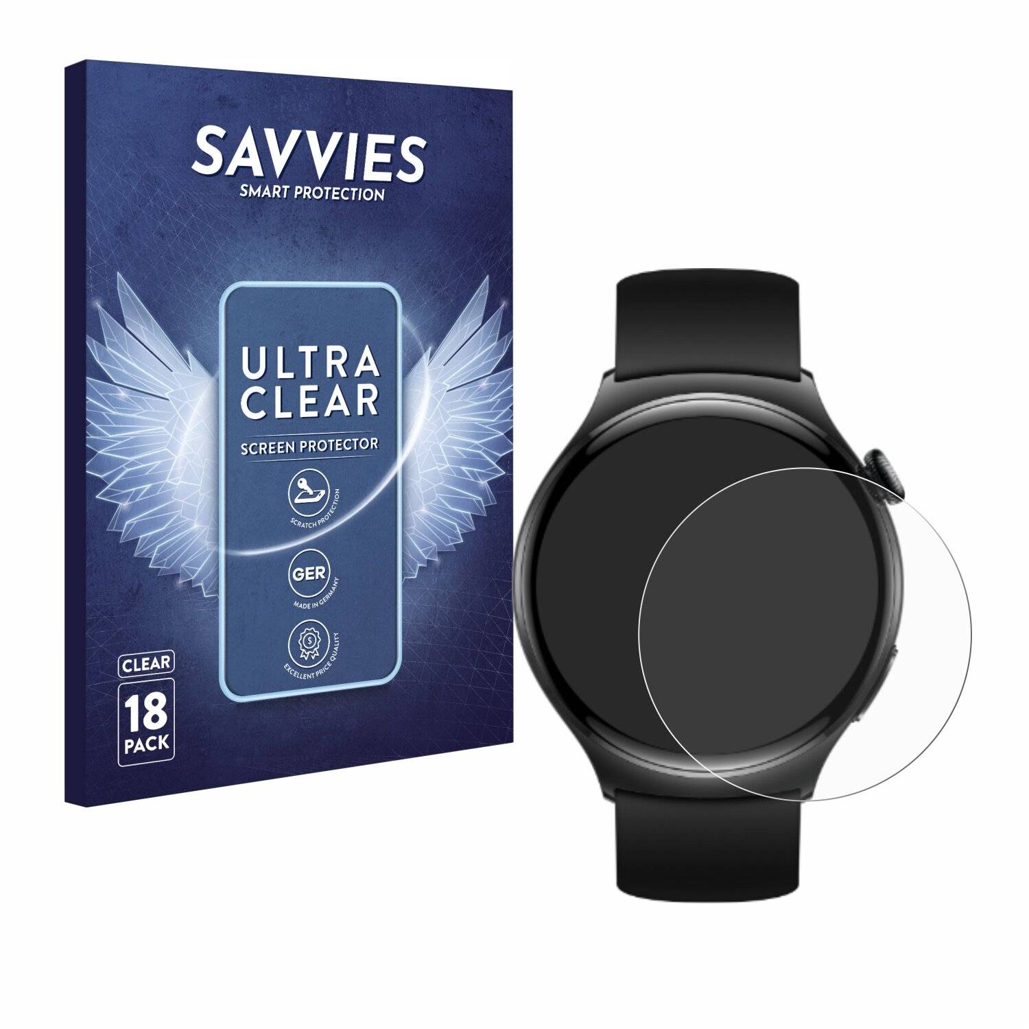 18x Savvies Displayschutz-Folie für Huawei Watch