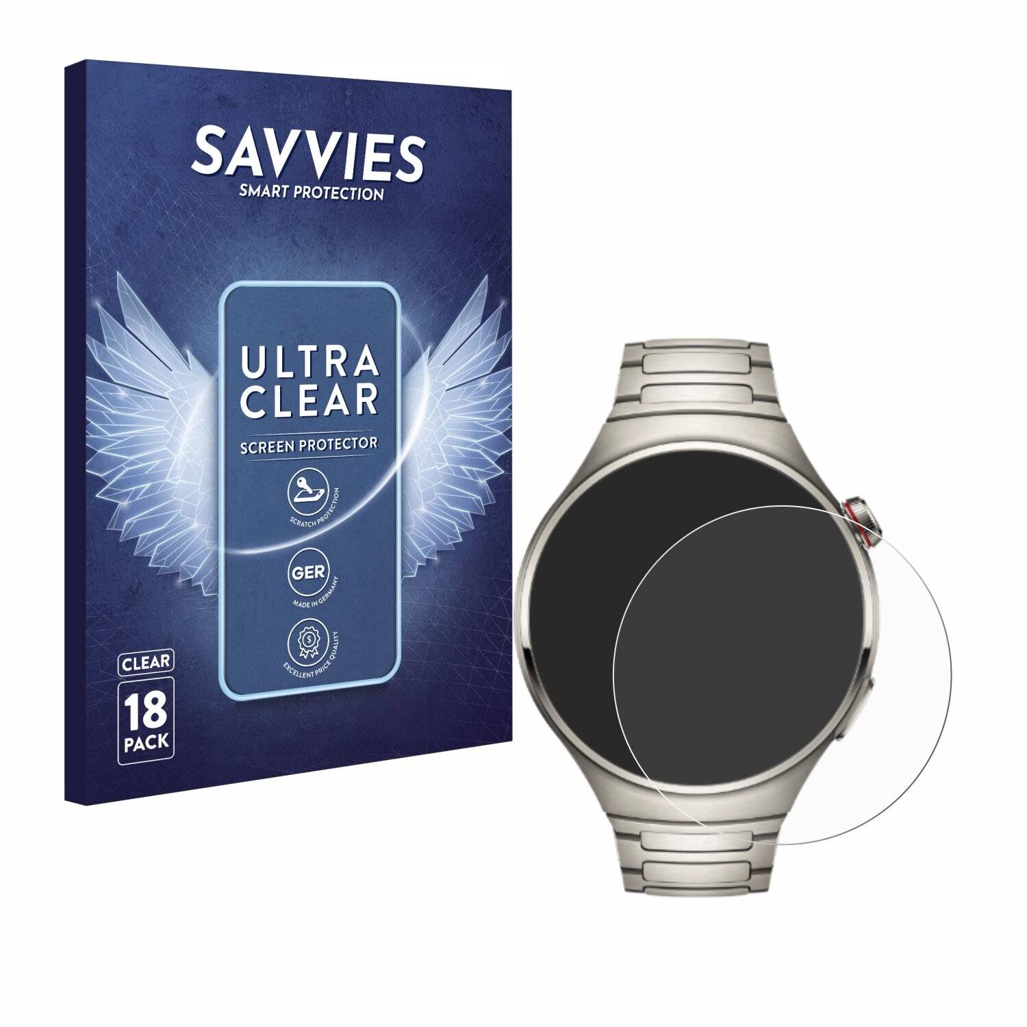 18x Savvies Displayschutz-Folie für Huawei Watch 4