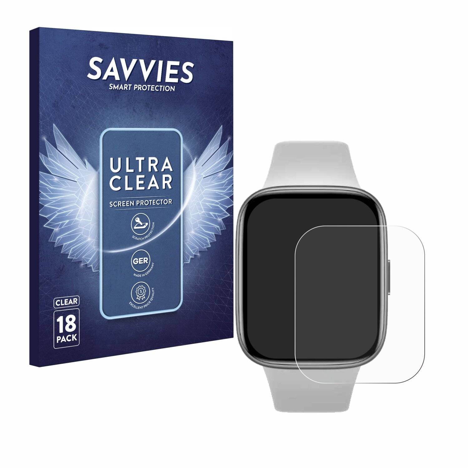 18x Savvies Displayschutz-Folie für Xiaomi Redmi Watch 3