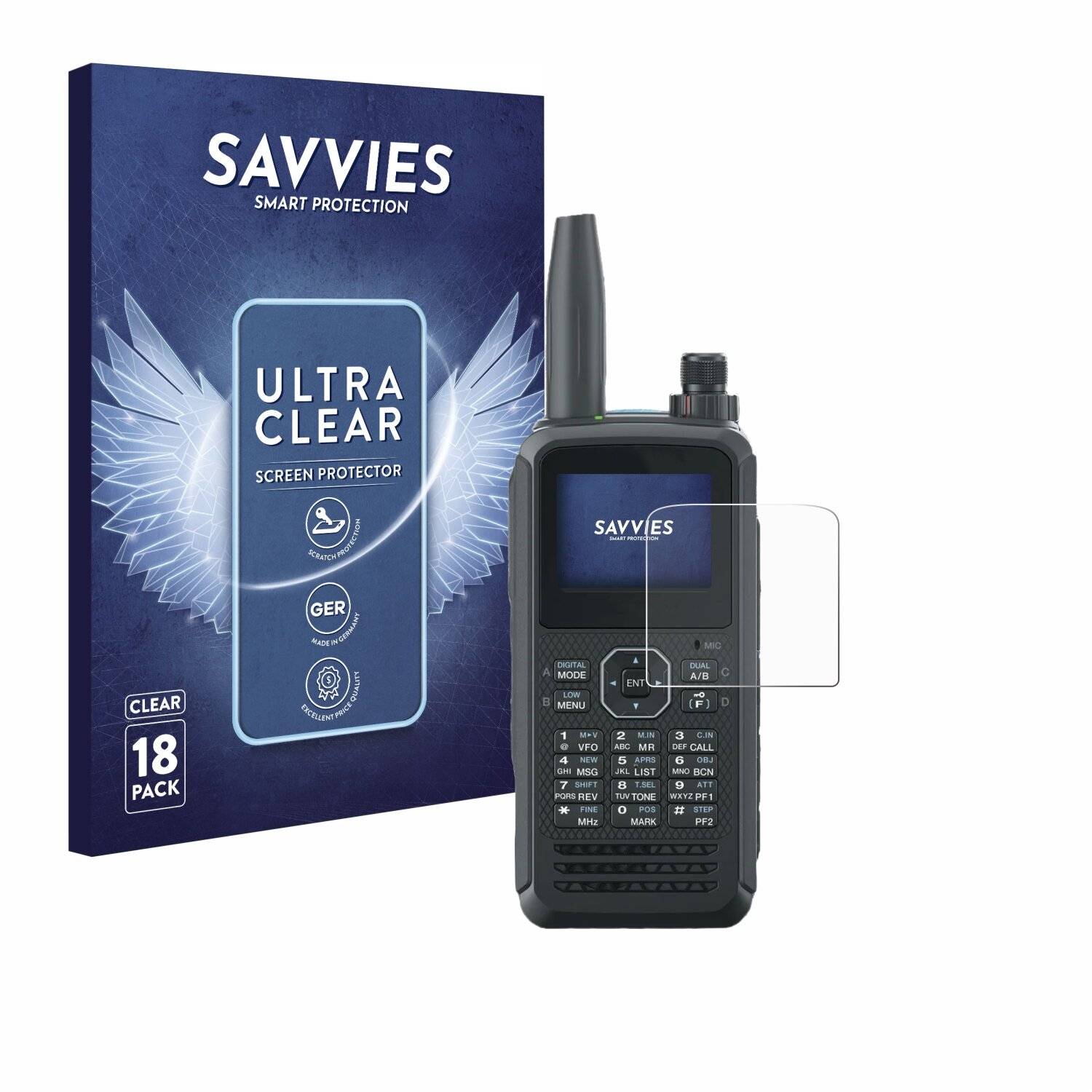 18x Savvies Displayschutz-Folie für Kenwood TH-D75E