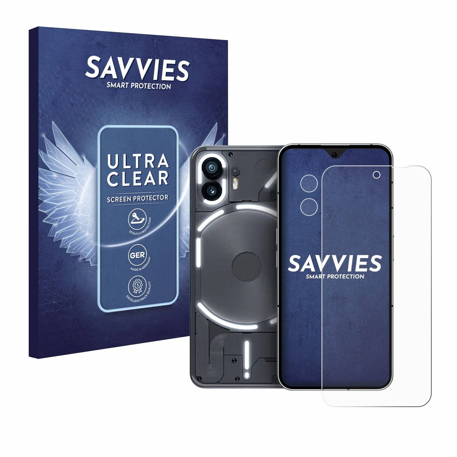 18x Savvies Displayschutz-Folie für Nothing Phone (2)
